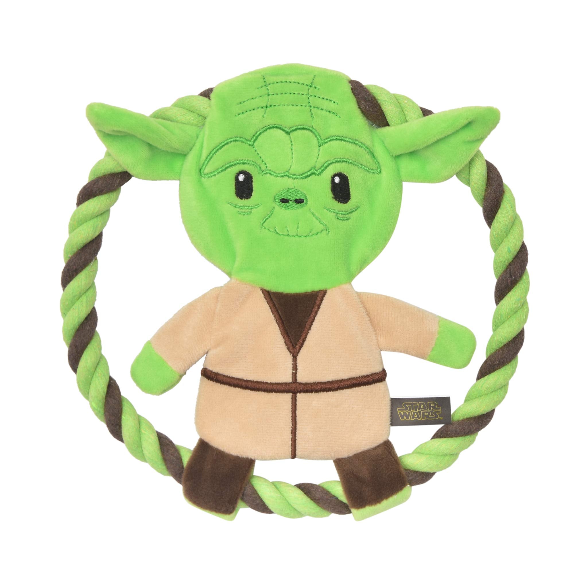 Star Wars For Pets Plush Yoda Rope Frisbee Dog Toy | Green Fetch Toys For Dogs | Plush Dog Toy, Chew Dog Toy, Squeaky Dog Toy Officially Licensed From Star Wars