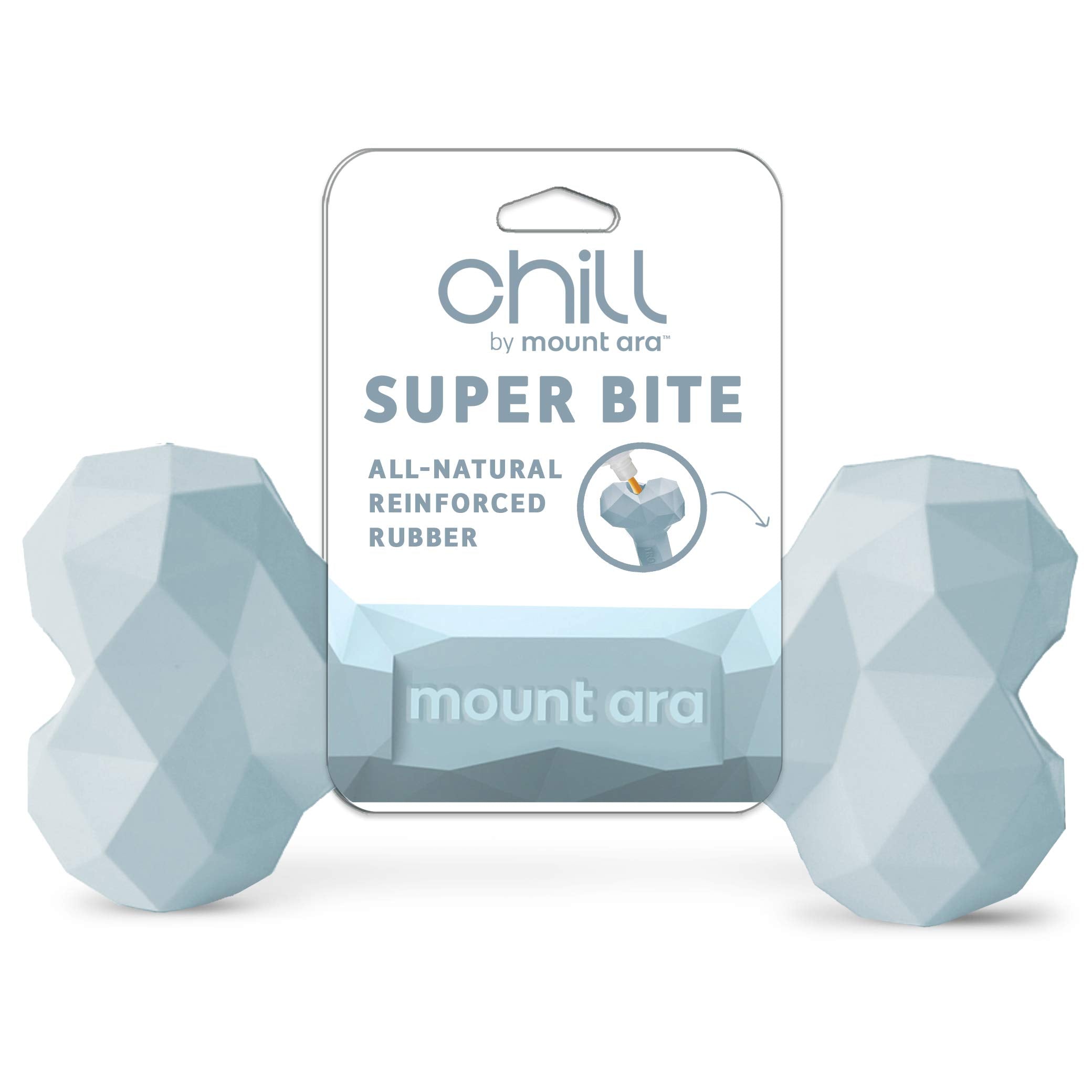 chill by mount ara Super BITE | Natural Rubber Fillable Chew Toy for Dogs | Tough and Durable | Designed for Aggressive Chewers