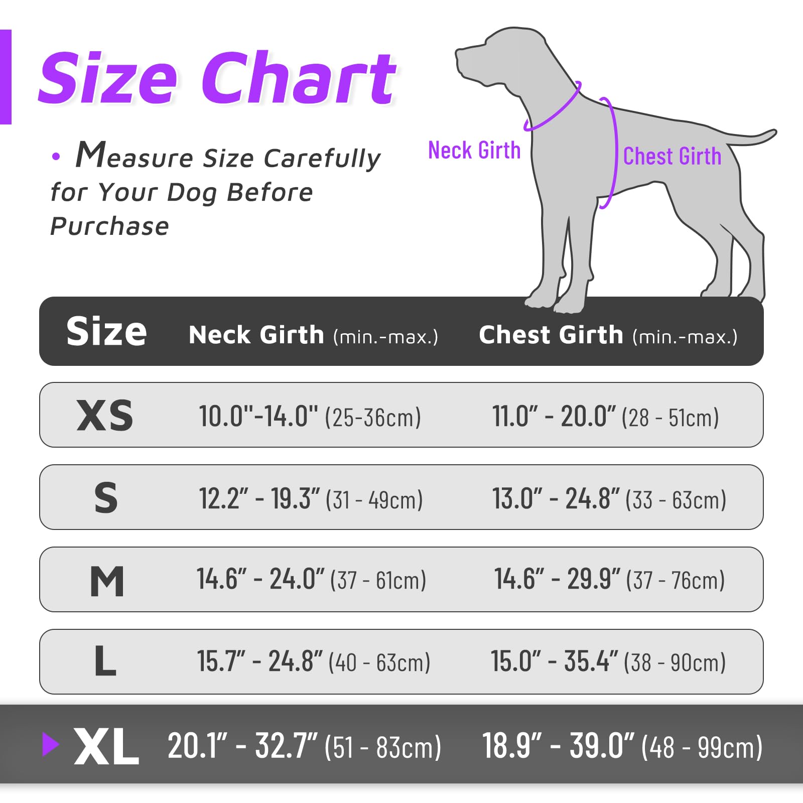 Eagloo Dog Harness Large Breed, No Pull Service Vest With Reflective Strips And Control Handle, Adjustable And Comfortable For Easy Walking, No Choke Pet Harness With 2 Metal Rings, Purple, Xl