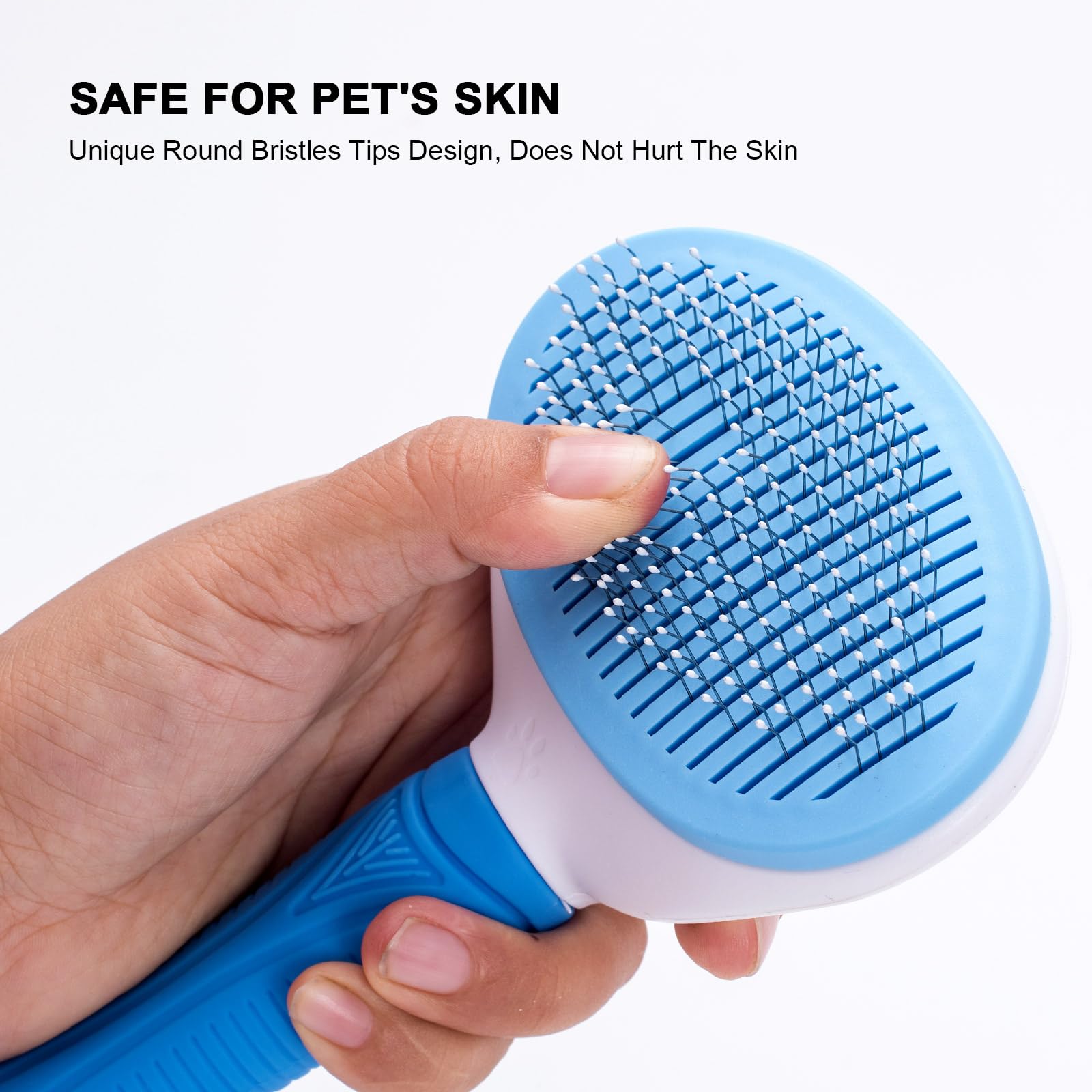 Self Cleaning Slicker Brush For Pet Grooming - Removes Loose Undercoat And Sheds, Suitable For Long And Short Hair Cats And Dogs