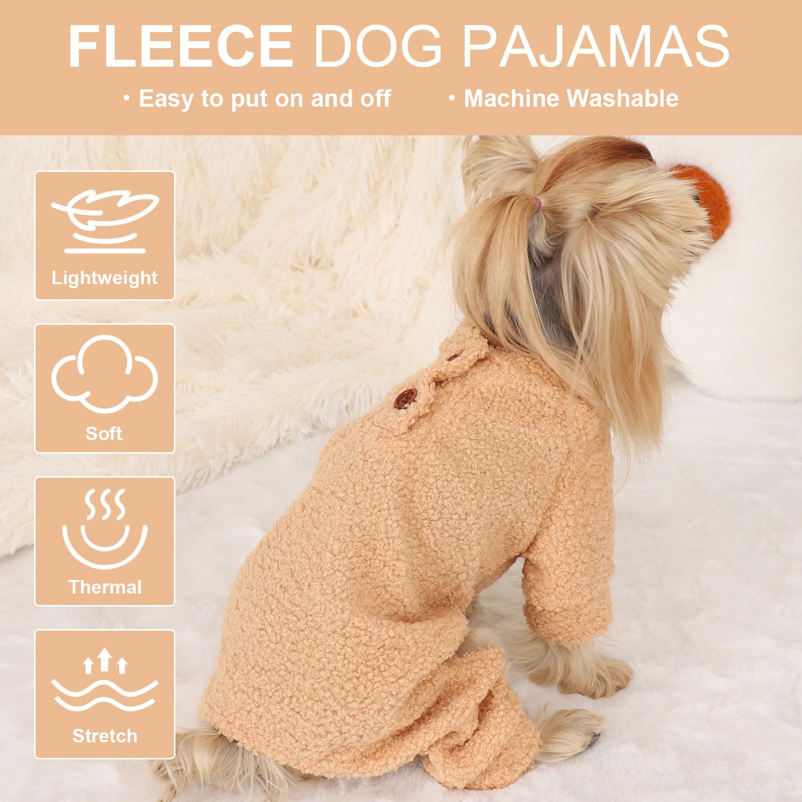Dog Pajamas Small Sized Dog Boy Girl Small Dog Sweater Dog Clothes Fleece Puppy Clothes Jammies Dog Pjs Chihuahua Fall Winter Wa