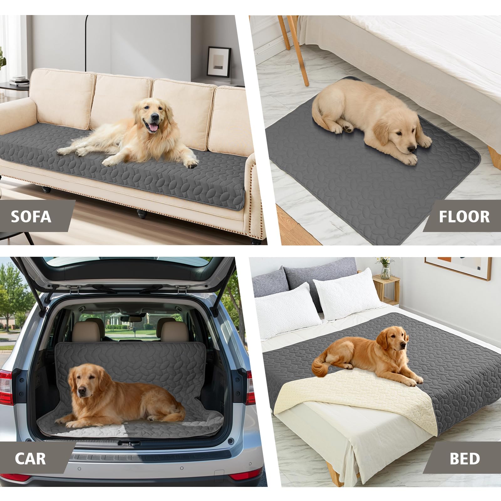 Ameritex Waterproof Pet Bed Cover Anti-Slip Dog Bed Blanket for Sofa and Furniture Waterproof New Pattern Design (Darkgrey, 30x5