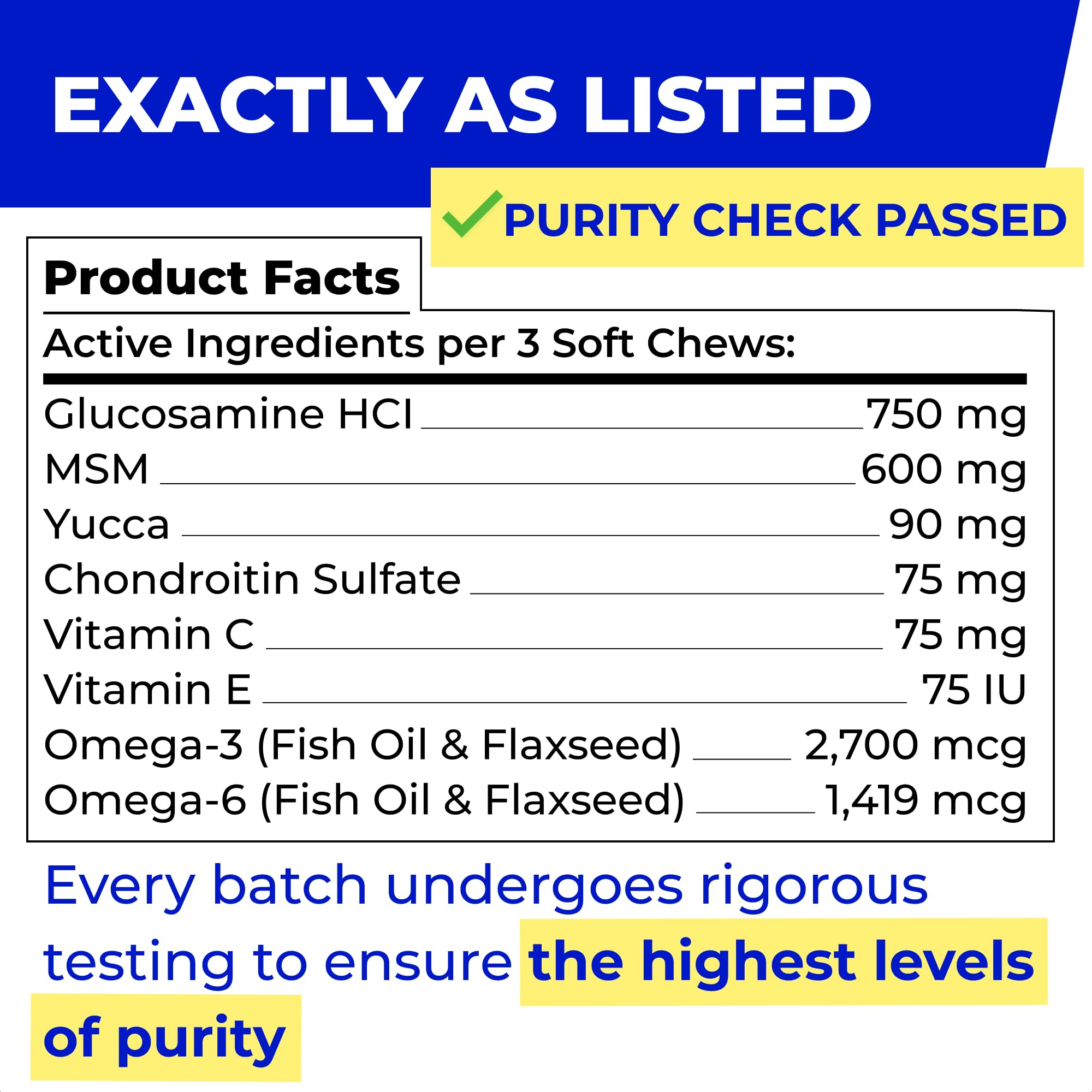 Pawfect Mobility - Glucosamine Treats for Dogs - Hip & Joint Health Supplement Chews w/Omega-3, Chondroitin, MSM - Made in USA -