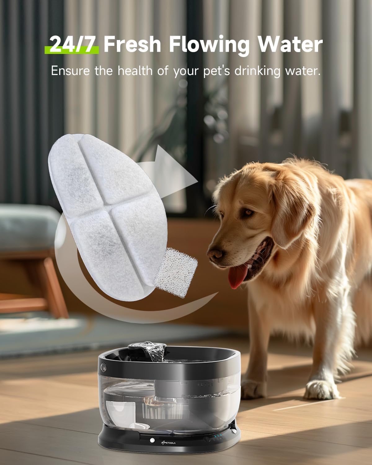 30Pcs Filter For Fp30 Wireless Dog Water Fountain, Replacement Filter For 7L Battery Operated Dog Water Dispenser With Motion Se