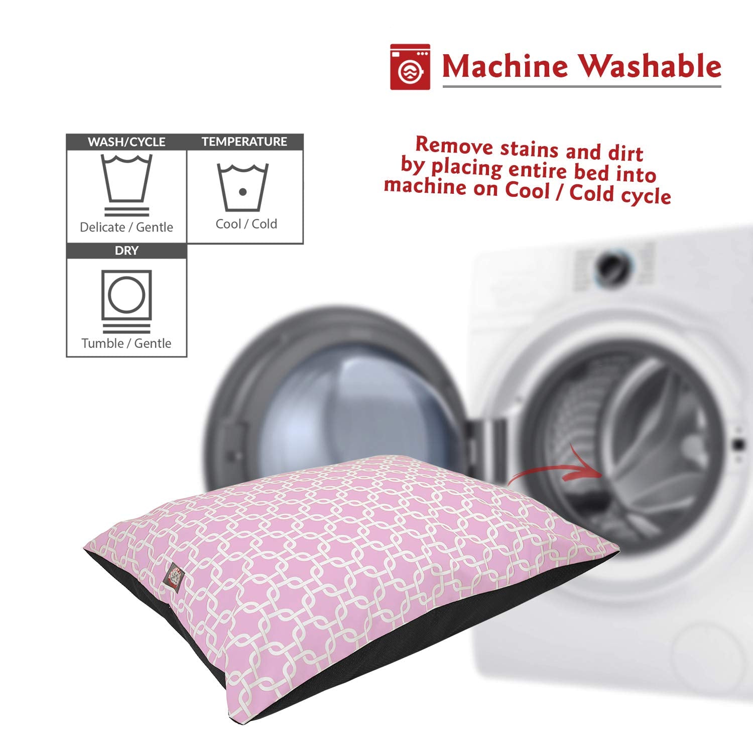 Majestic Pet Rectangle Large Dog Bed Washable - Non Slip Comfy Pet Bed - Dog Crate Bed Super Value Pillow Dog Bed - Dog Kennel B