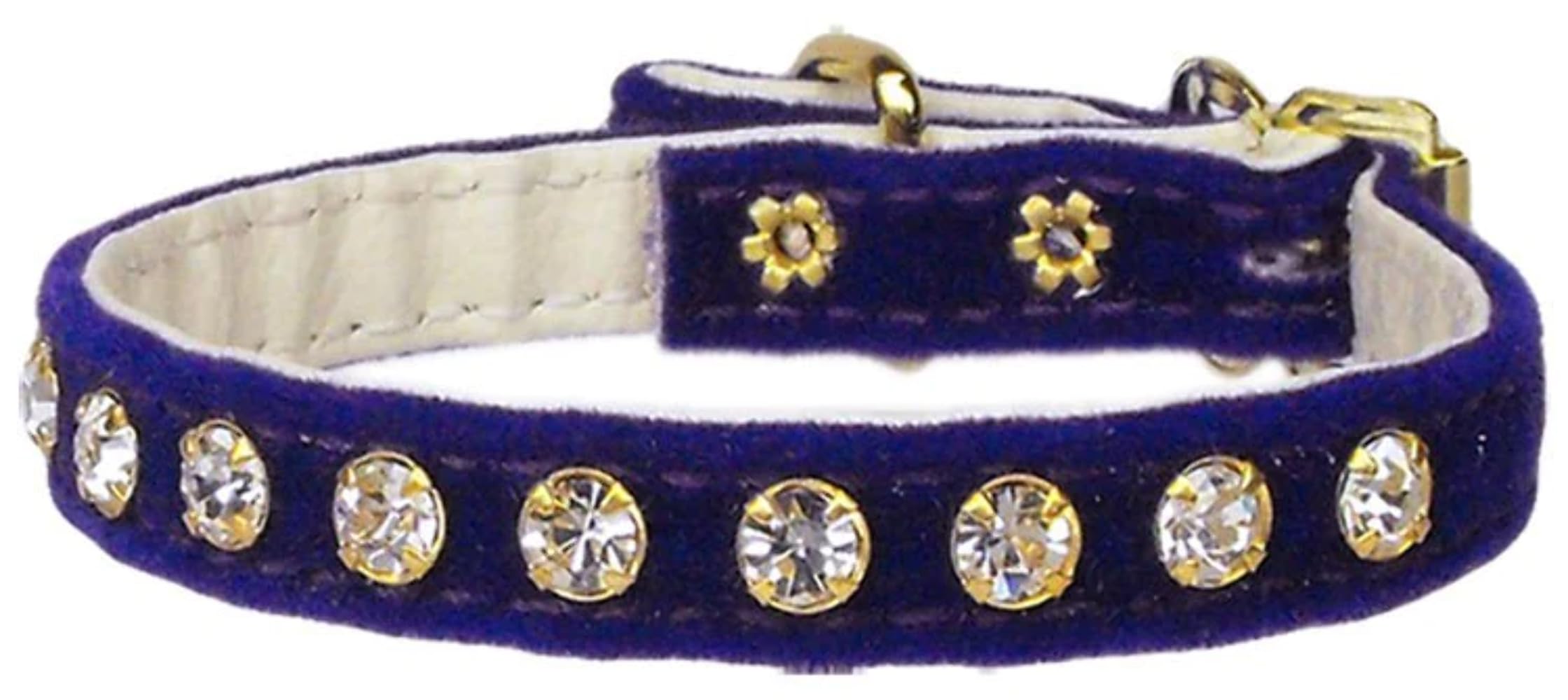 Dog, Puppy & Pet Collar, 10 Crystal Velvet Blue 12