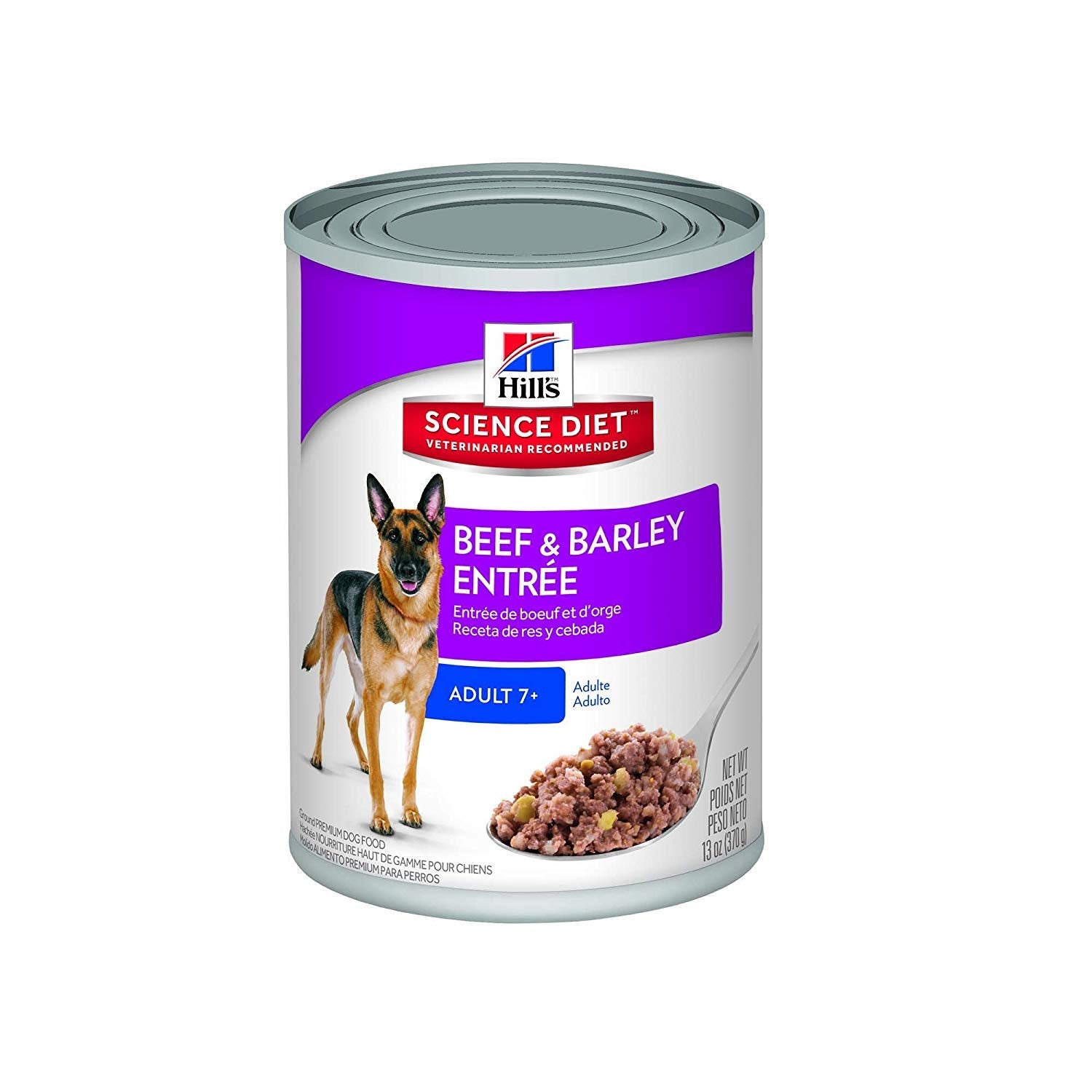 Hills Science Diet Adult 7+, Senior Adult 7+ Premium Nutrition, Wet Dog Food, Beef & Barley Loaf, 13 oz Can, Case of 12