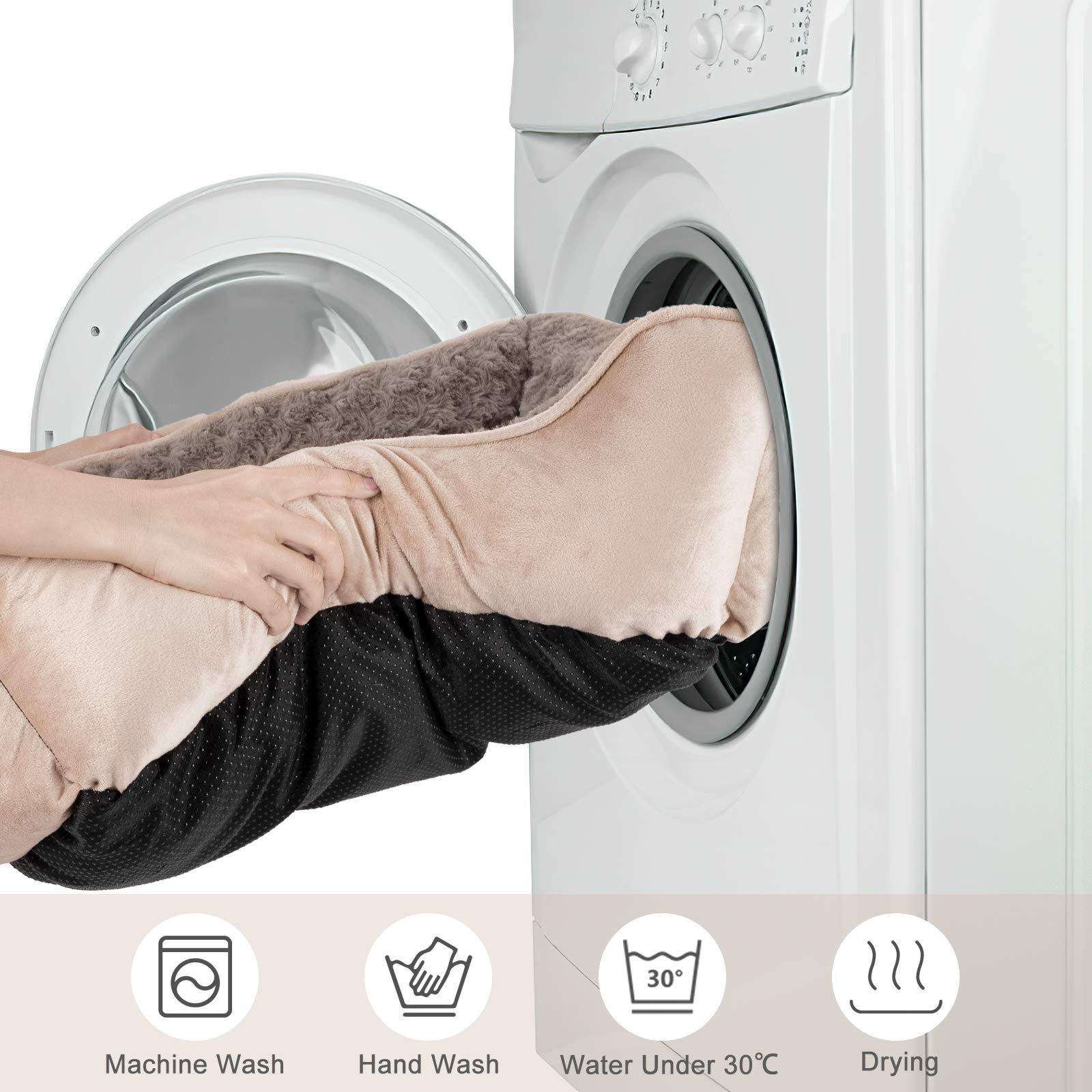 JOEJOY Dog Bed - Orthopedic, Machine Washable, Non-Slip, Breathable - Large (30"x24"x9") - Beige