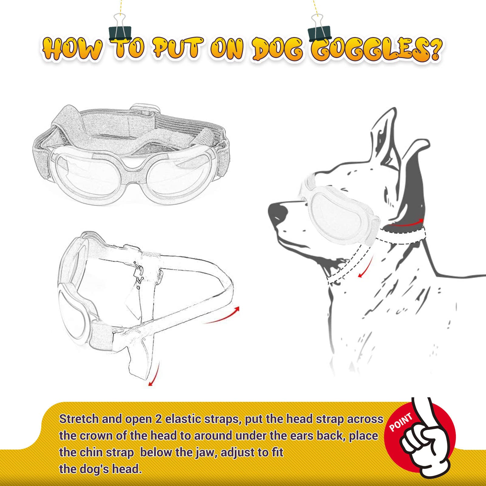 Enjoying Dog Sunglasses Small Breed, Anti-Uv Goggles For Dogs Small Breed, Rides Doggy Goggles, Impact/Wind/Dust Proof Dog Glasses For Small Dogs Eye Protective, Cool Black