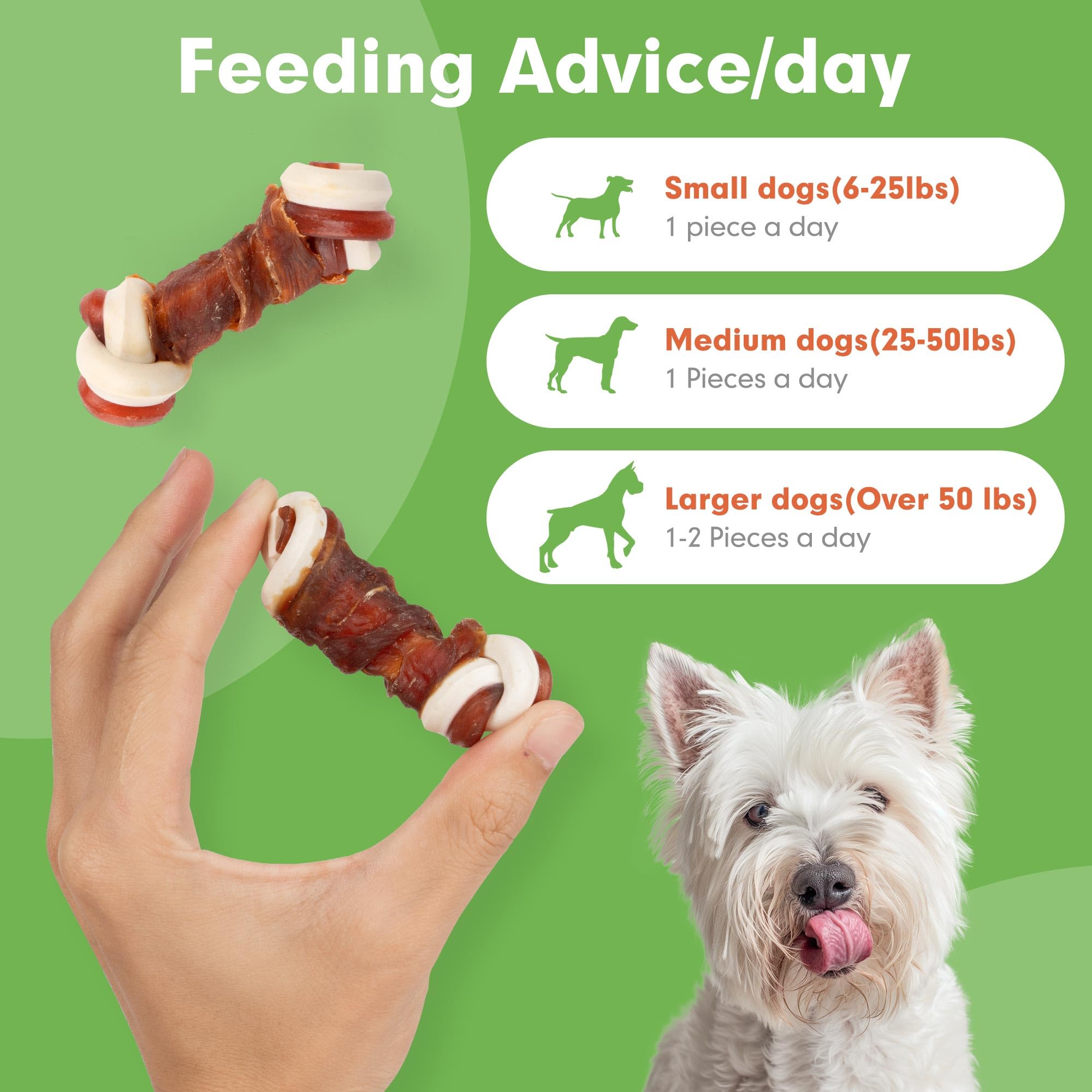 MON2SUN 2.5  Rawhide Free Dog Treats with Mixed Vegetables, Duck Wrapped Mini Knot Bones for Small Dogs, Healthy Snacks for Bala