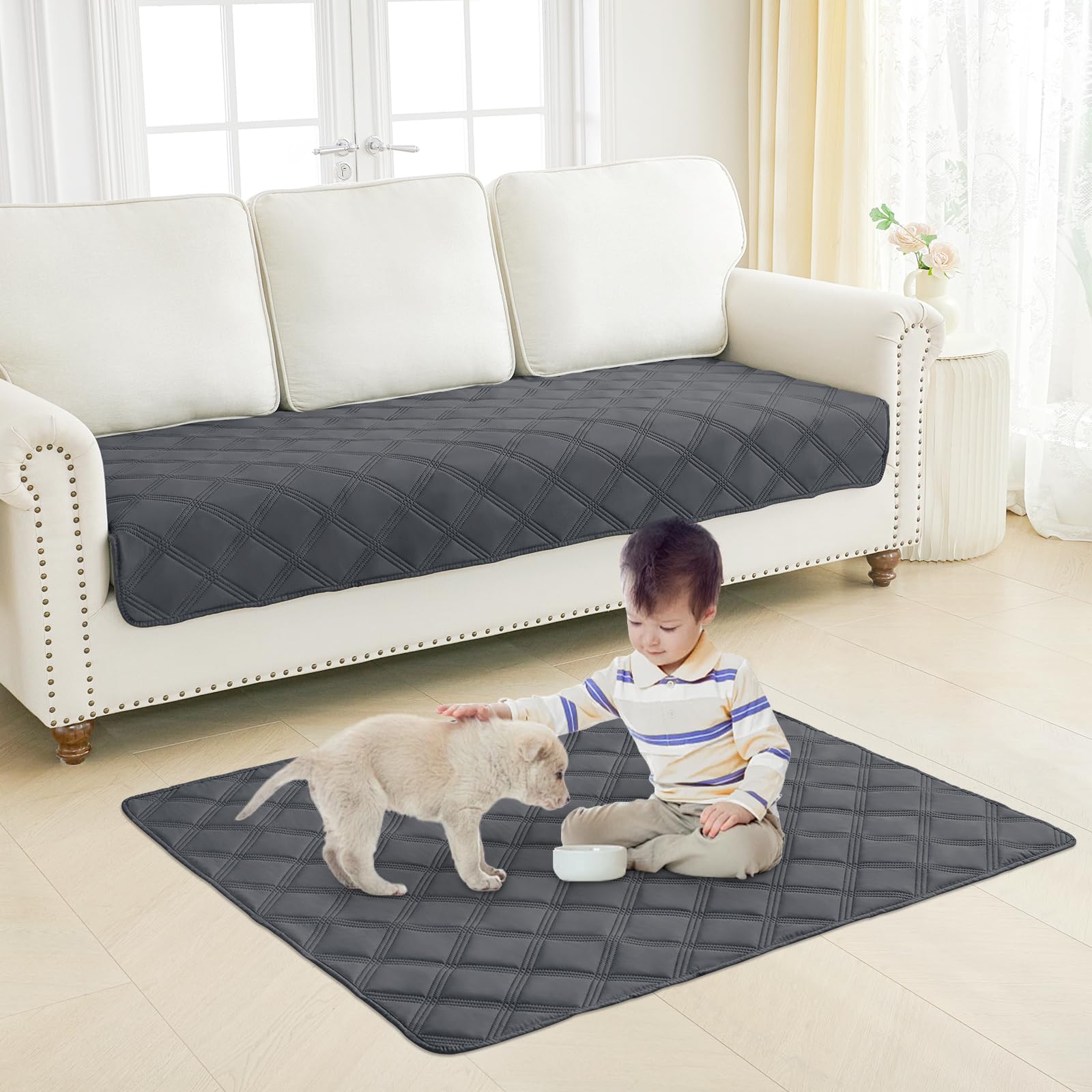 Smiry Waterproof Dog Bed Cover Blanket 40x90, Soft Reversible Pet Blanket, Washable Leakproof Cats Dogs Couch Cover for Sofa, Co