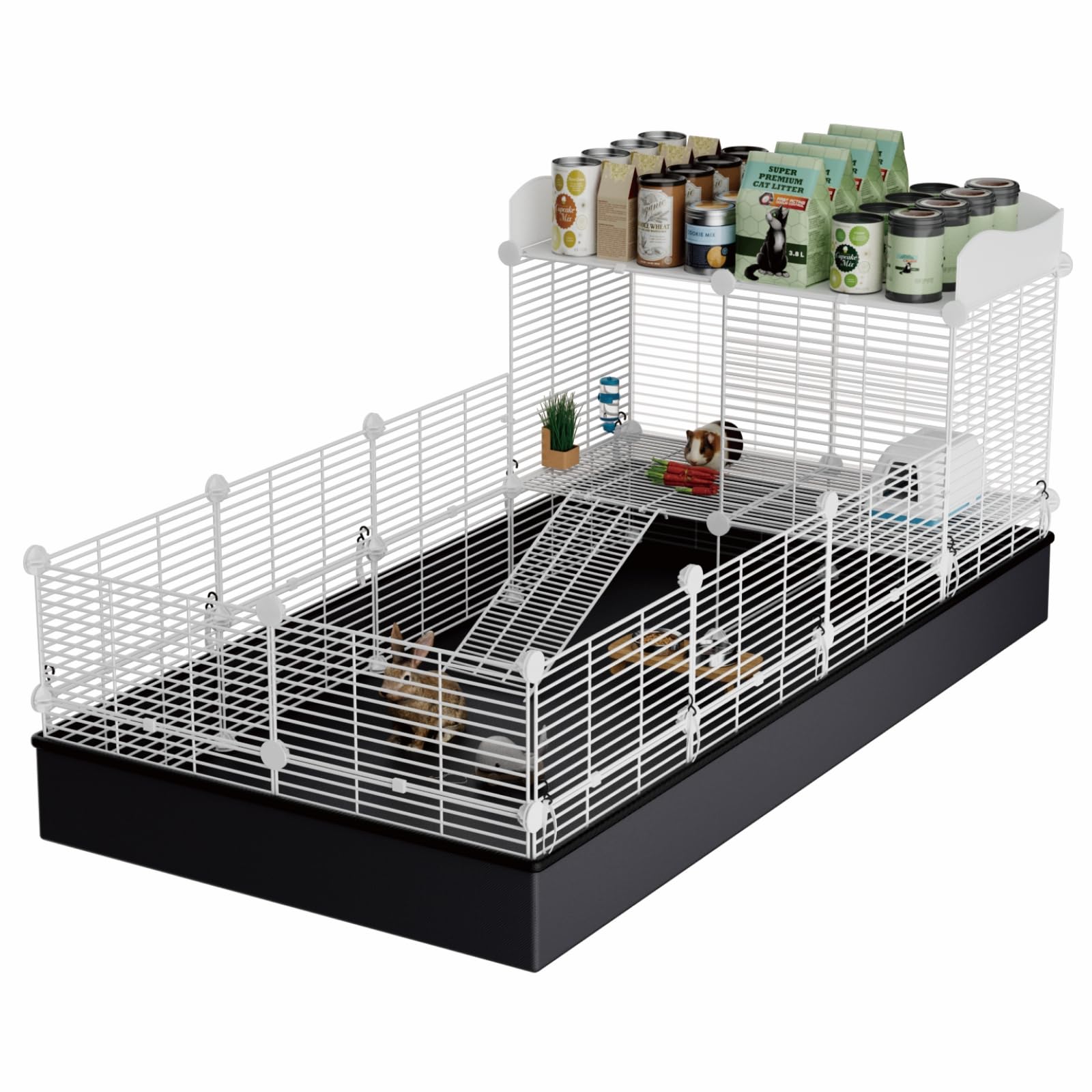 STILLCOVE Large Guinea Pig Cages Indoor: Small Animal Pet Playpen Metal Fence Yard with Waterproof Mat for Hamster Rabbit Bunny 