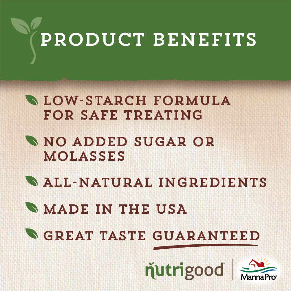 Manna Pro Nutrigood Low-Sugar Snax for Horses, Apple Flavor Horse Treats, 4 lbs