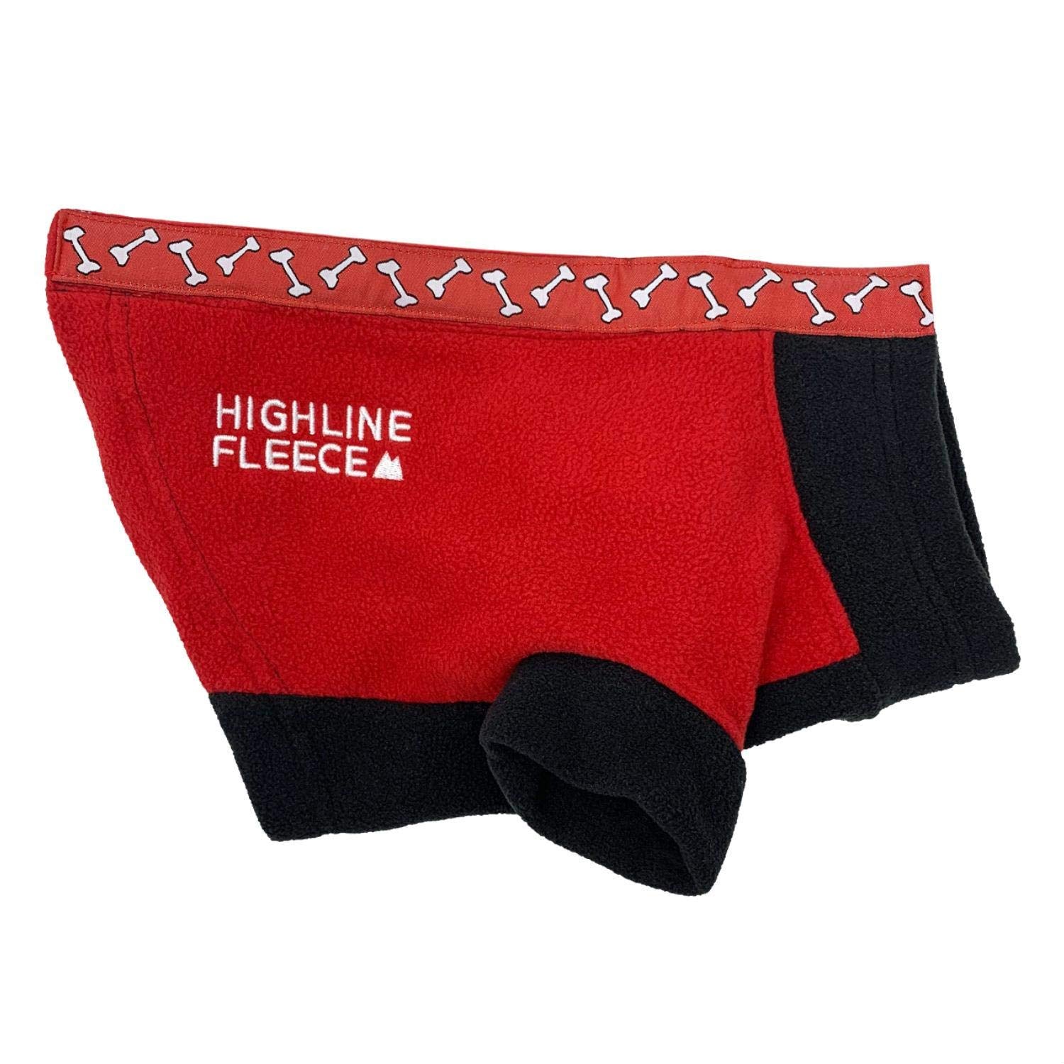 Doggie Design Highline Fleece Dog Coat Red And Black Rolling Bones (Size 14)