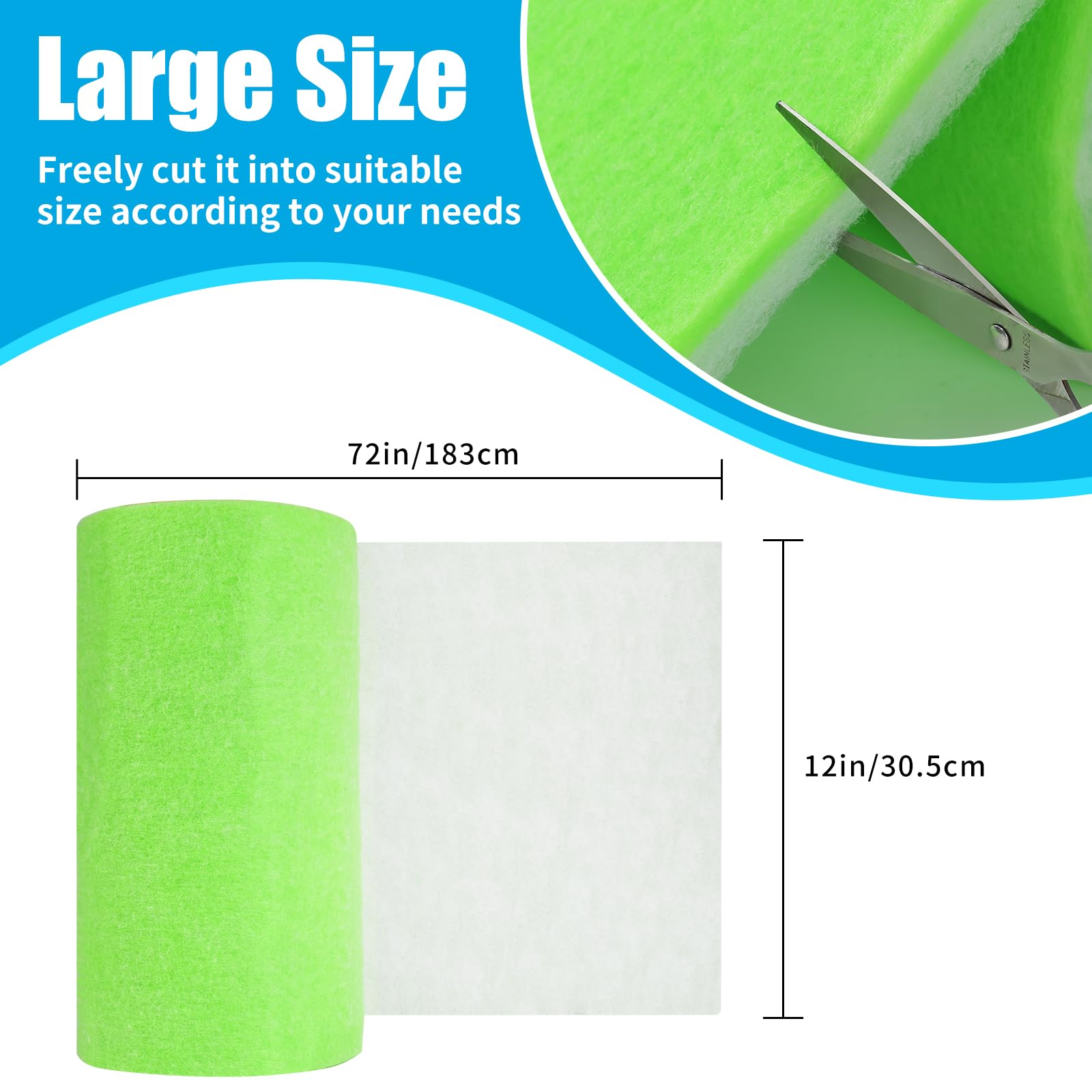 Aquaneat Aquarium Filter Media Pad Dual Density Bonded Filter Floss Roll Cut To Fit For Fish Tank Canister Filter 72''
