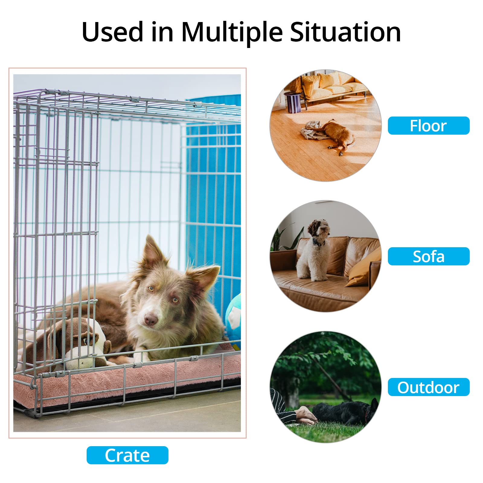 Dog Beds Crate Pad For Small Dogs Fit Metal Dog Crates,Ultra Soft Dog Crate Bed Washable & Anti-Slip Kennel Pad For Dogs Cozy Sleeping Mat,Pink 24Inch