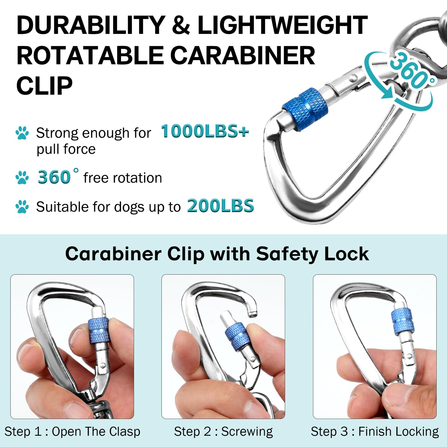 Heavy Duty Metal Dog Chain - 5Ft Long Leash For Large Dogs, Chew Proof Tie Out Cable Up To 200Lbs