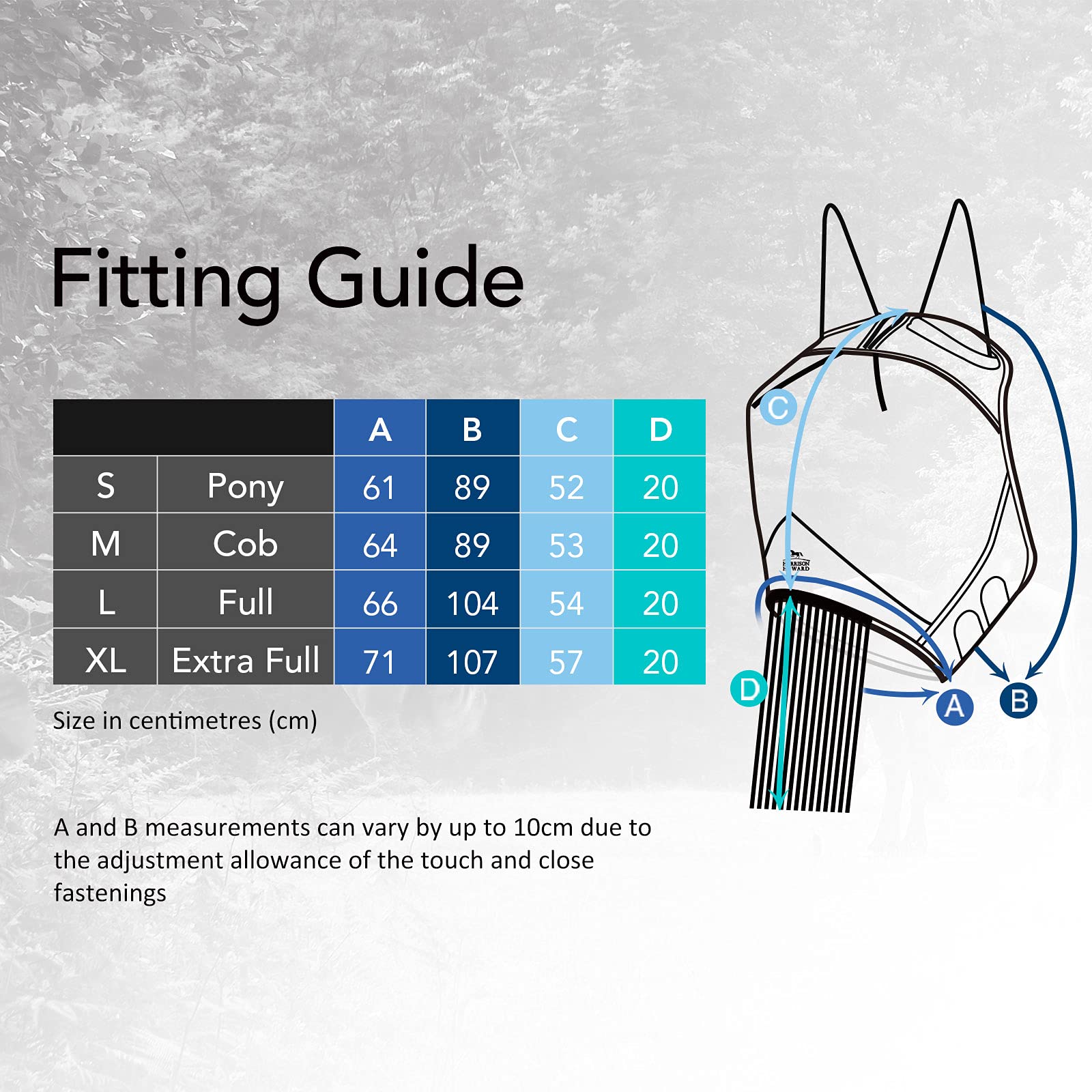 Harrison Howard CareMaster Horse Fly mask with Ears and Nose Fringe Fly Protector Defender Mask Navy Full Size