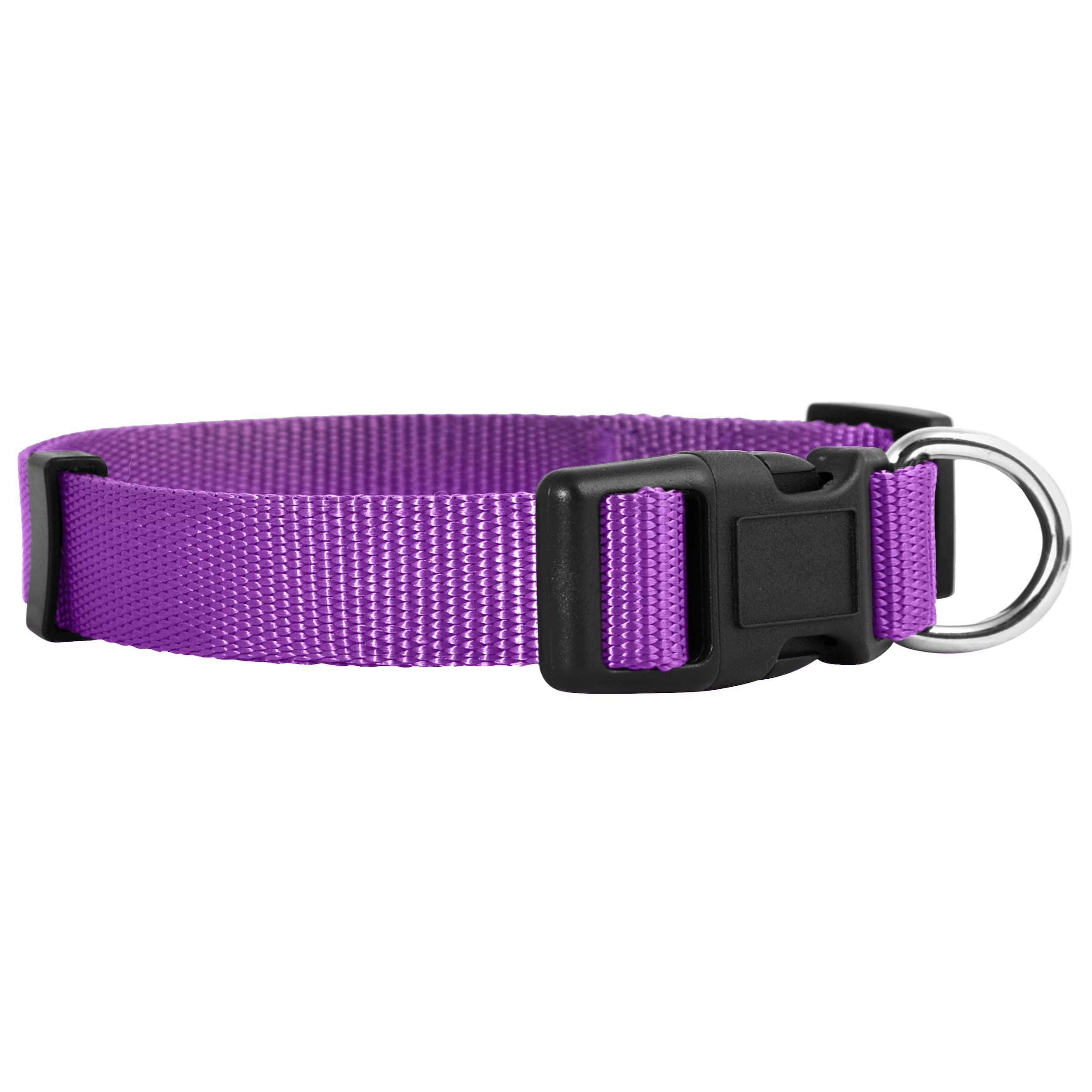 Native Pup Basic Nylon Dog Collar, Adjustable For Small, Medium, Large Pet And Puppies Accessories, Cute Colors For Male, Female, Boy, Girl, Puppy (Large, Purple)