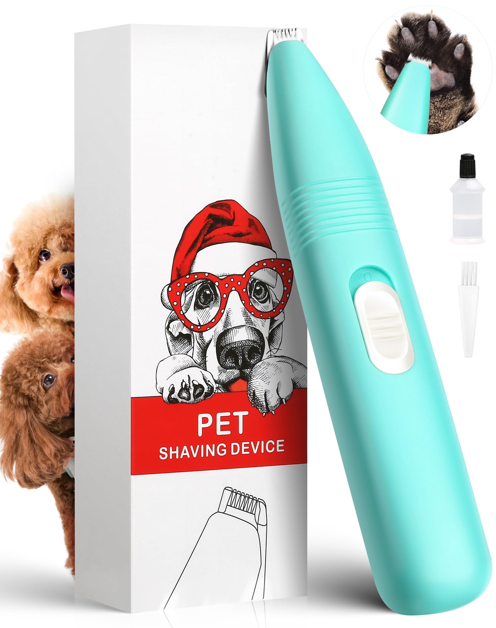 Lexflext Dog Grooming Clippers, Dog Paw Trimmer With Detachable Ceramic Blade For Trimming Small Areas Of Pet'S Hair, Low Noise