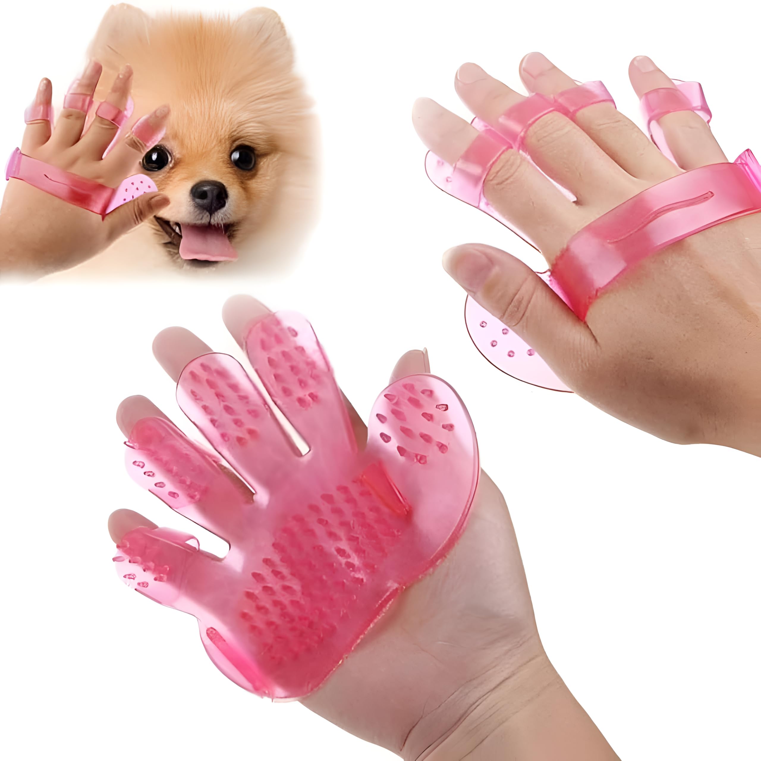 Oblivion Rubber Pet Cleaning Massaging Grooming Glove Brush, Comfortable And LongLasting Solution For Shedding, Fur Removal And