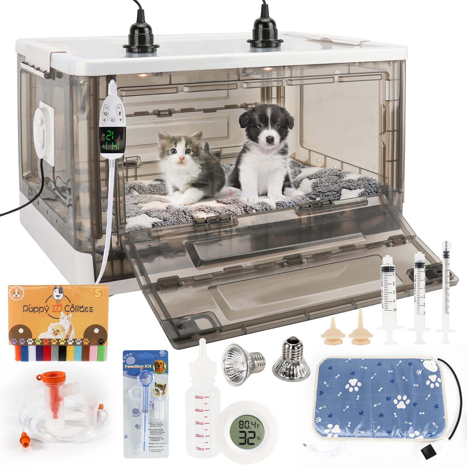 HKDQ Puppy Incubator with Heating - Puppy Incubator,Fan Ventilation Circulation Design,Kitten Incubator,Incubator for Puppies wi