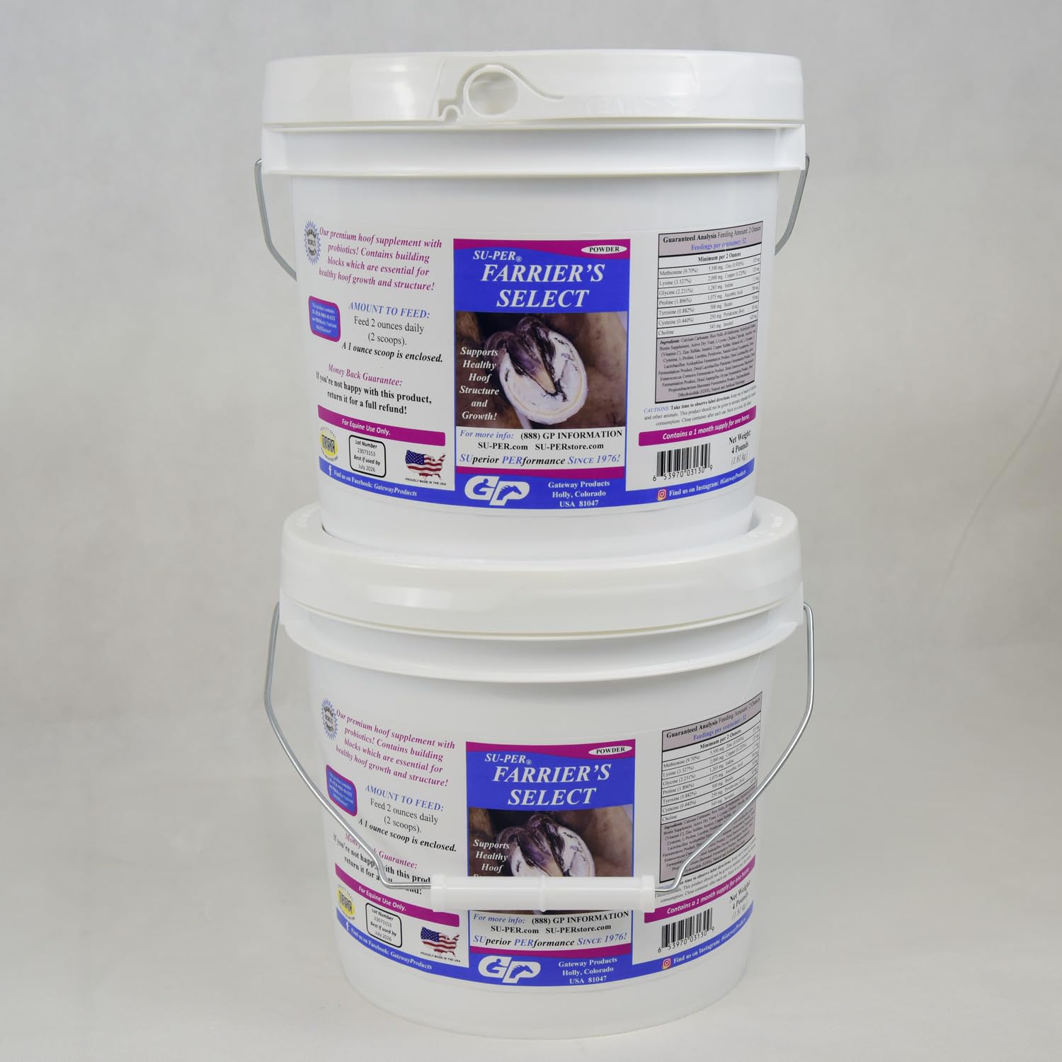 SU-PER Farriers Select Hoof Supplement - Horse Premium Hoof Care Supplement with Probiotics - Healthy Hoof Growth - 4 Pounds, 1