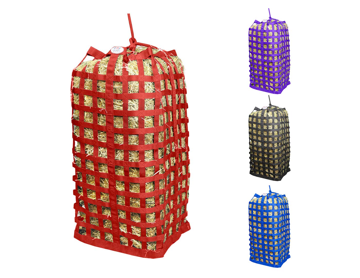 Derby Originals Xl Go Around Slow Feeder Horse Hay Bag With Super Tough Bottom And 1 Year Warranty, Red, 71-7132-Red