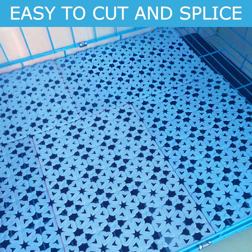 Kathson Rabbit Cage Mat Floor Plastic Mats Feet Pads For Pet Cats Dogs Bunny Hamster Rat Chinchilla Guinea Pig (4 Pack)