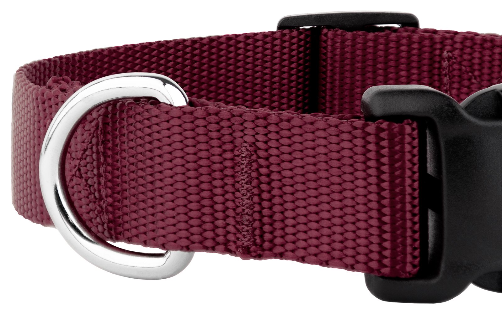 Country Brook Petz - 30+ Vibrant Colors - American Made Deluxe Nylon Dog Collar With Buckle (Medium, 3/4 Inch Wide, Burgundy)