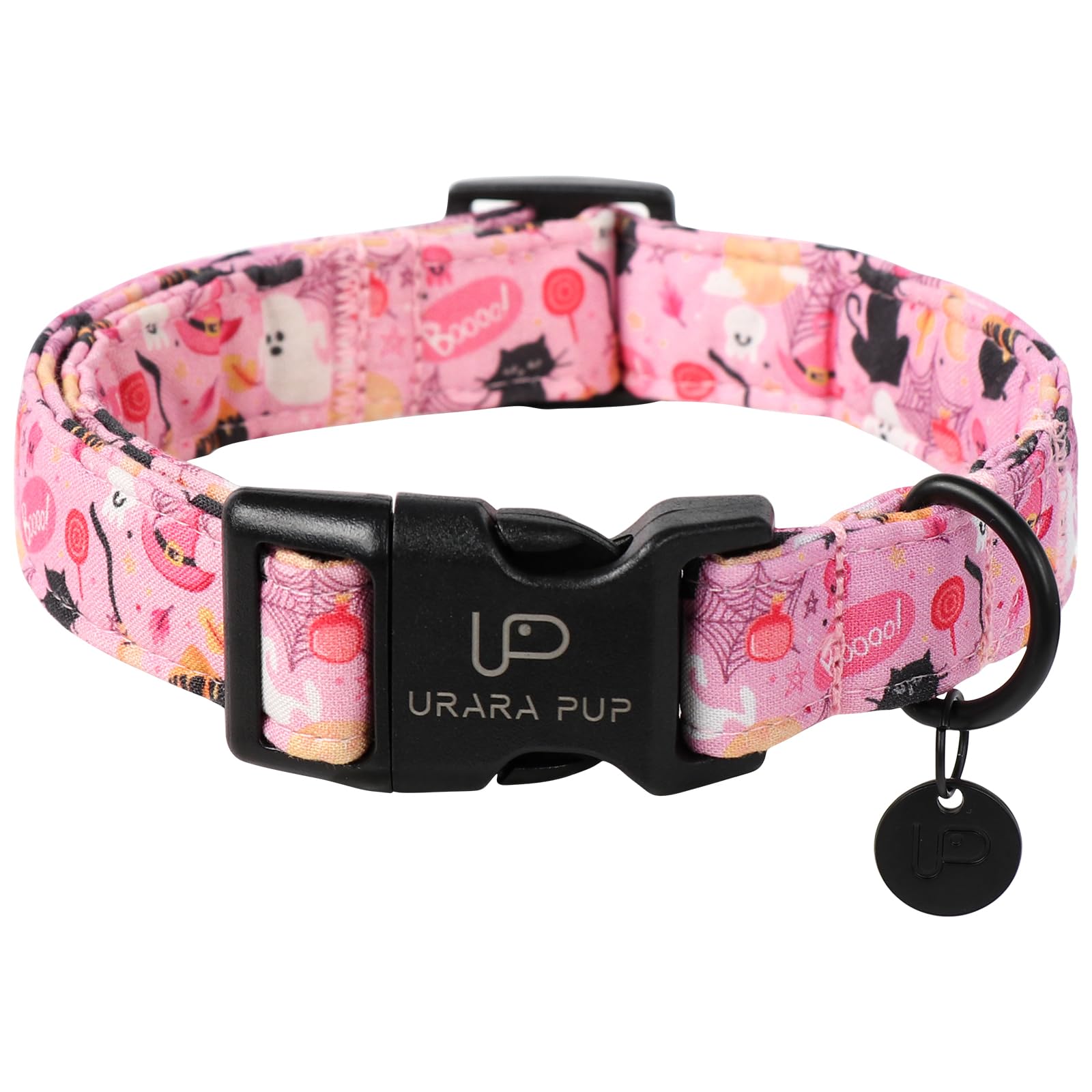 Up Urara Pup Halloween Dog Collar, Autumn Cotton Collar For Boys Or Girls Dogs, Cute Pink Comfortable Pet Collar With Lightweigh