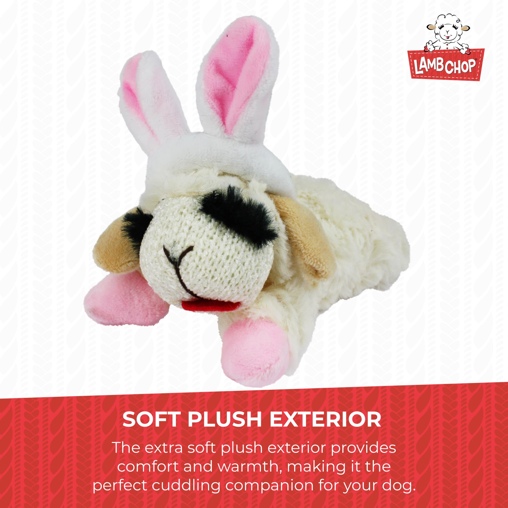 Multipet Easter Bunny Ears Lamb Chop Dog Toy 6 inch Mini