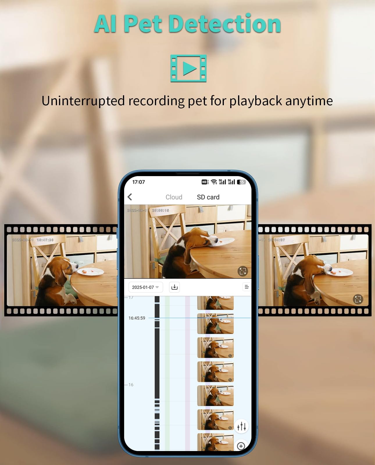Alaga 3K Pet Camera, Dog Monitor with Phone App, 360 Pan/Tilt, Night Vision, Speaker, WiFi Cameras for Dog/Cat, Compatible with