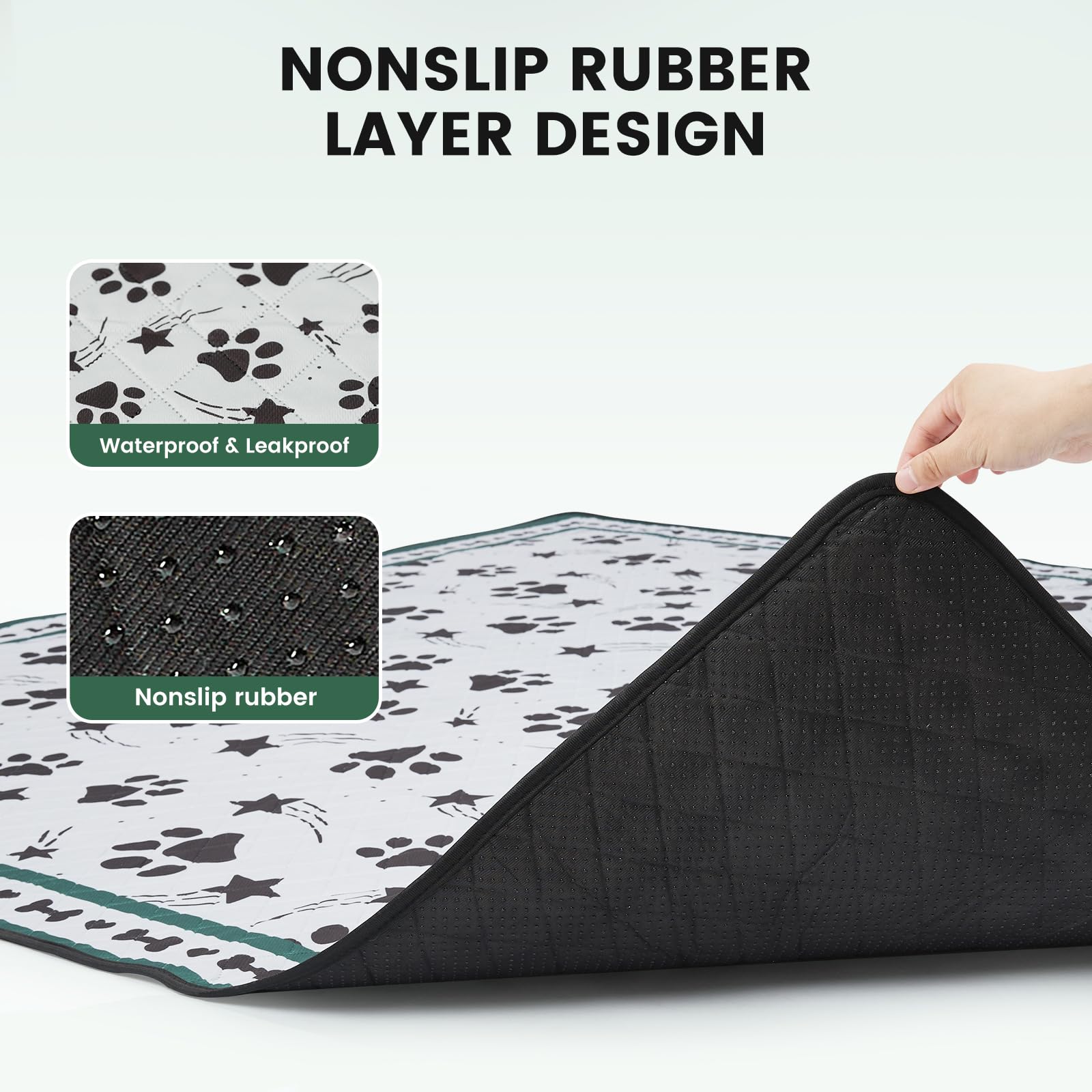 Gardner Pet Washable Dog Pee Pads, 72'' X 72'' Non Slip Dog Mats With Great Urine Absorption, Reusable Puppy Pee Pads For Potty