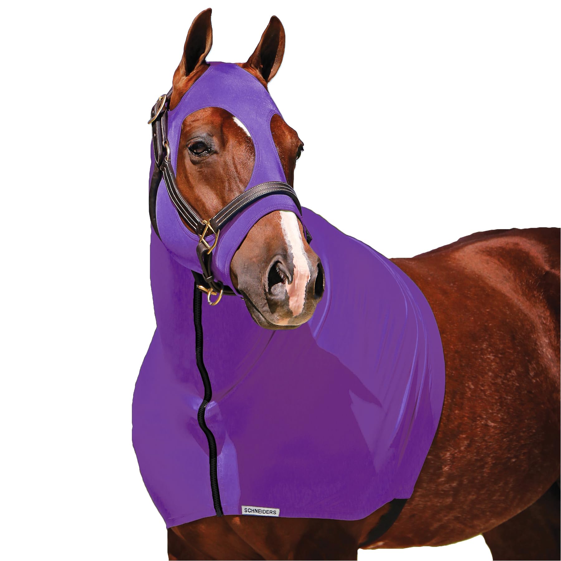UltraFlex Horse Sleazy Slickers | Horse Protection Slinky | Dirt & Dust Defense | Full Zip Hood | Color Purple | Size Small