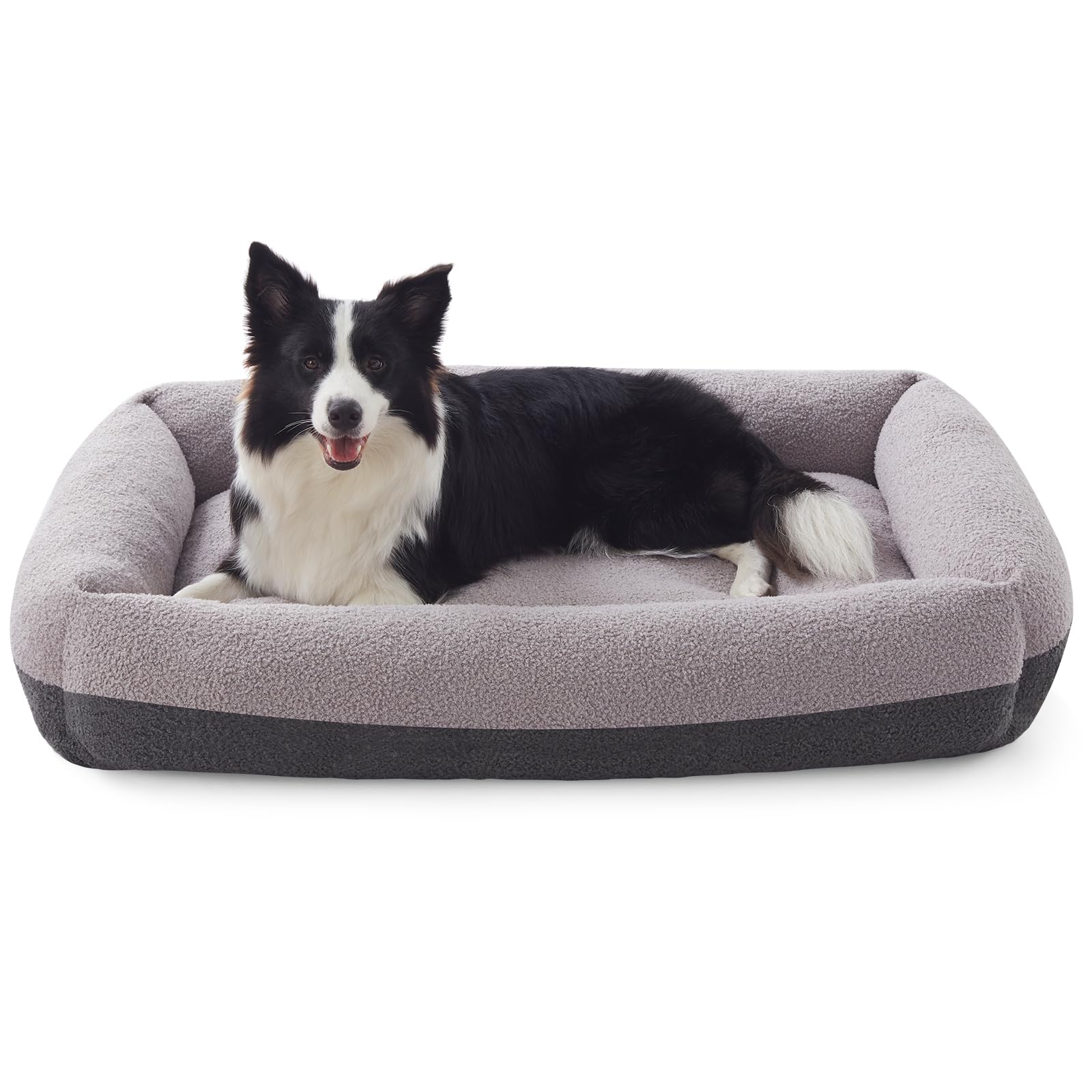 FURTIME Washable Dog Bed Large Sized Dogs, Washable Comfy Fluffy Large Dog Bed, Removable Zipper Cover Machine Wash, Soft Orthop
