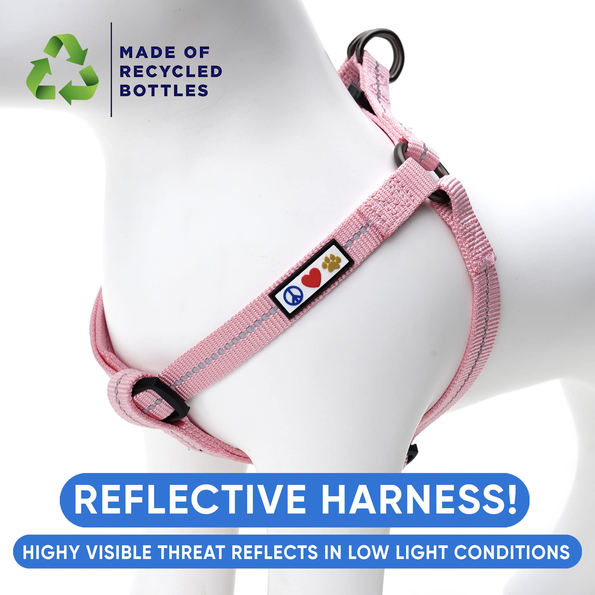 Pawtitas Recycled Dog Harness With Reflective Stitched A Puppy Harness Made From Plastic Bottles Collected From Oceans Medium Pi