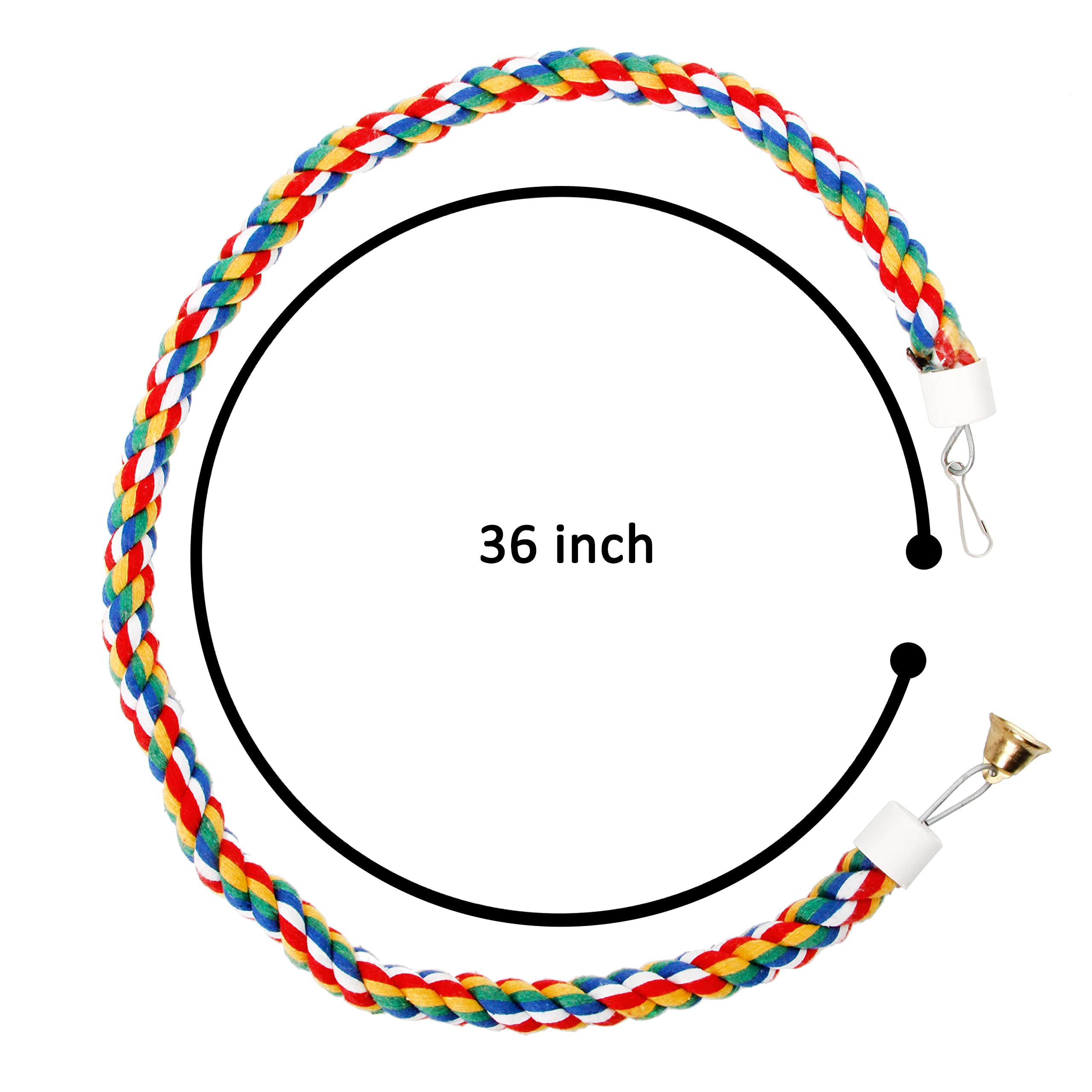 Youngever 2 Pack Birds Toys, Bird Ropes, Bungee Bird Toys, Bird Perches