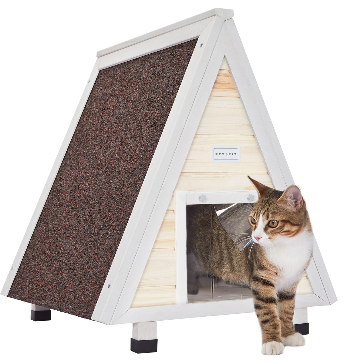 Petsfit Outdoor Cat House Weatherproof, Outside Feral Cat House With Escape Door,Outdoor Indoor Pet House For Small Animal