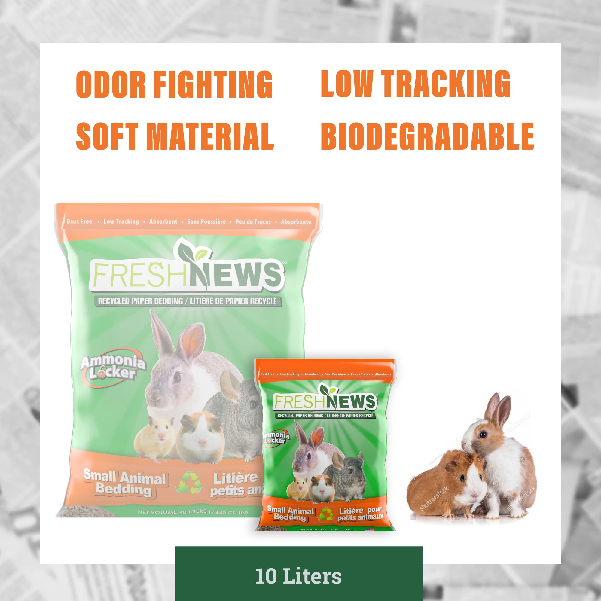 Fresh News Recycled Paper Bedding, Small Animal Bedding, 10 Liters