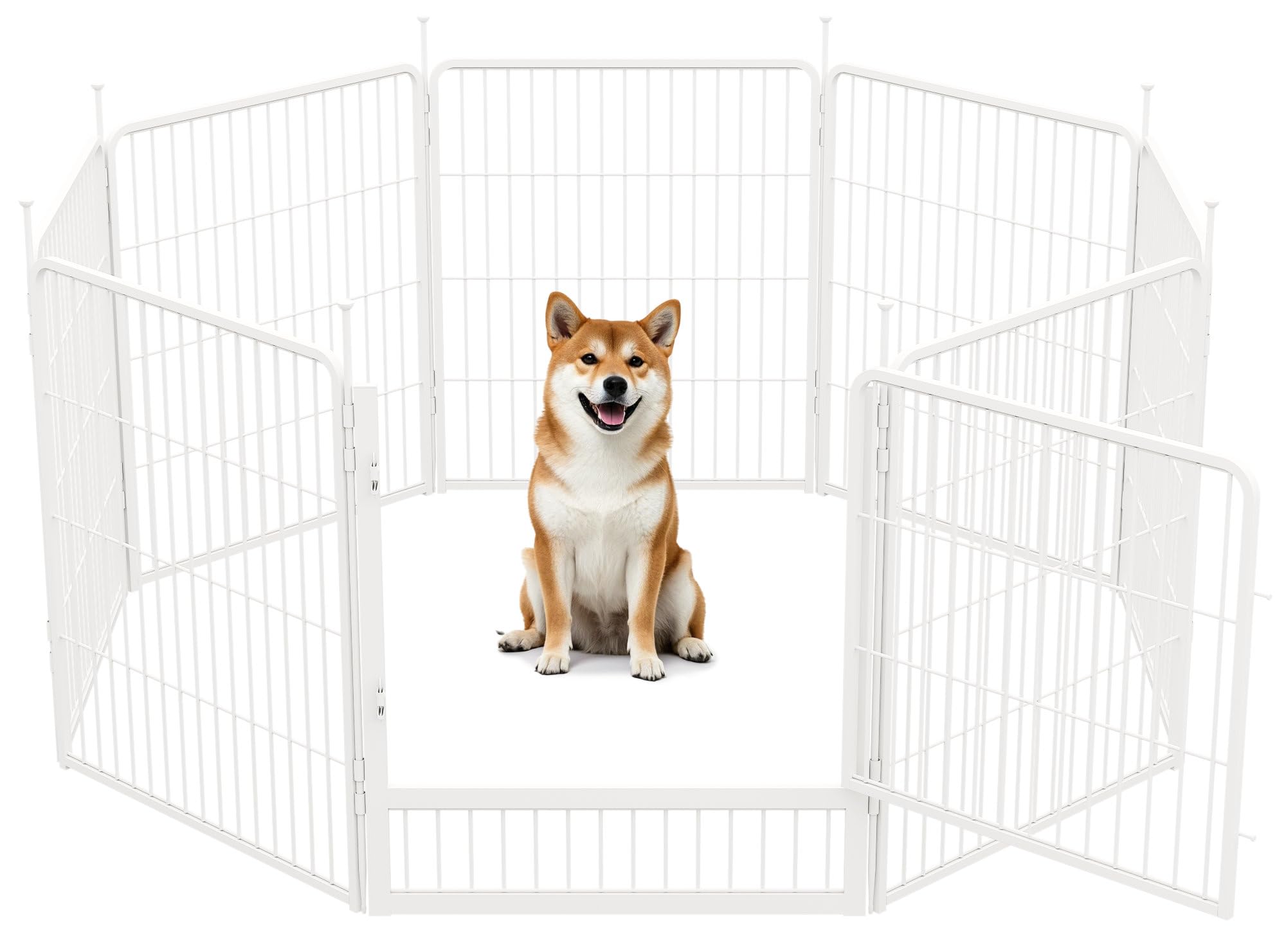 Sunsgrove Indoor Dog Playpen With Wider Door, 32 Inch 8 Panels Non Slip Dog Pen Indoor, Anti Rust Dog Fence, Free And Safe Play,