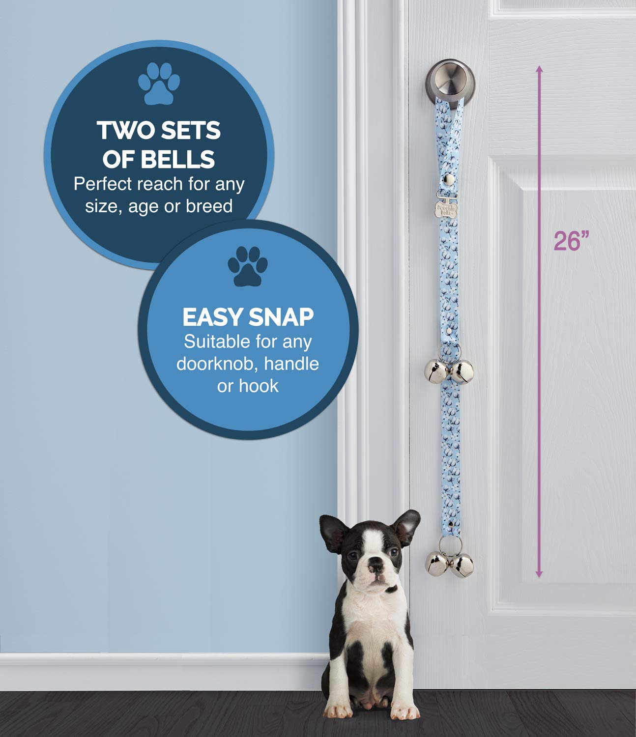 Premium Webbing Poochiebells Potty Training Dog Doorbells, Simple And Effective Puppy Housetraining Bell Tool With Easy, Step-By-Step Instructions