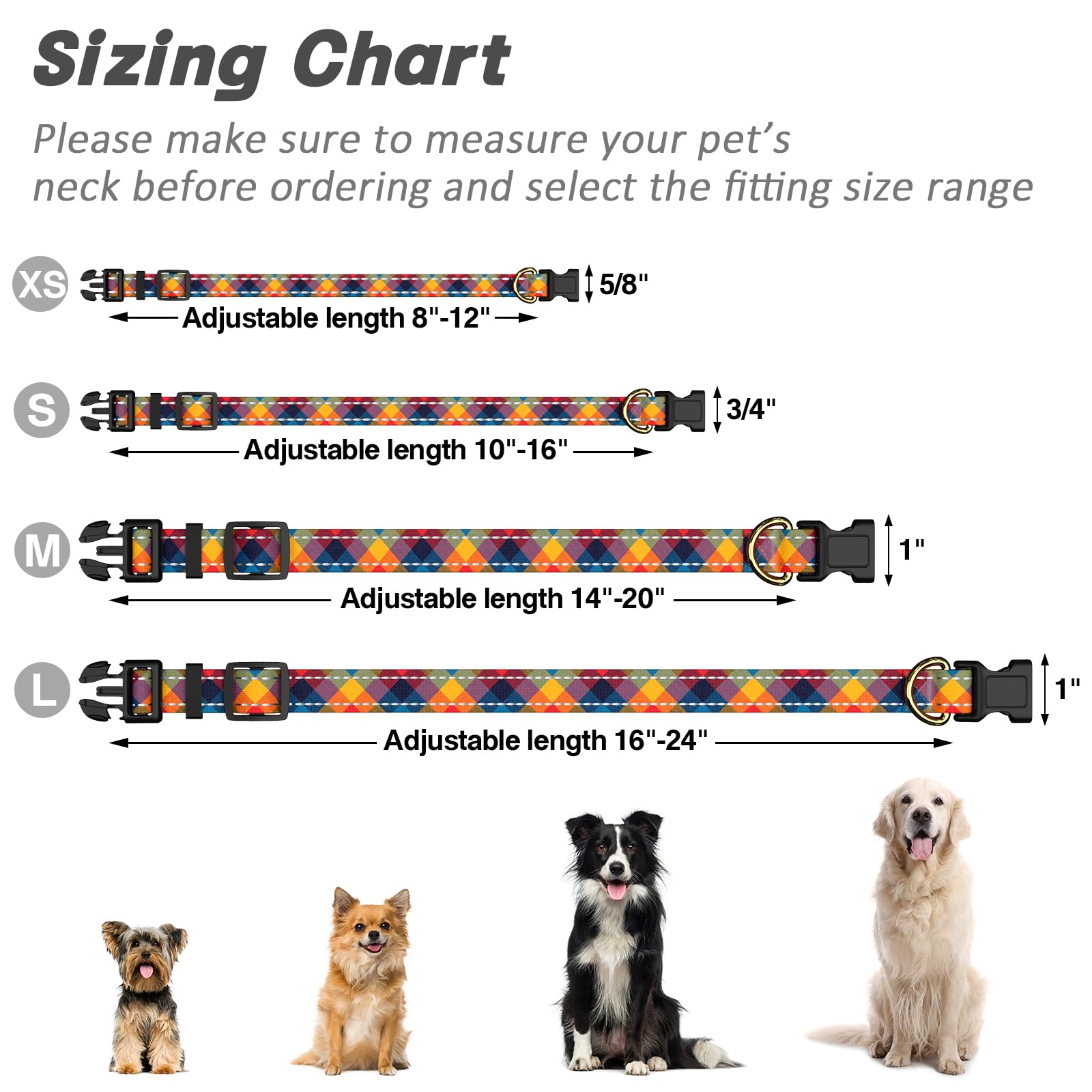 Tmoodel Reflective Dog Collar For Extra Small Dogs, Cute Boho Adjustable Heavy-Duty Nylon Puppy Collar For Boy And Girl Female,