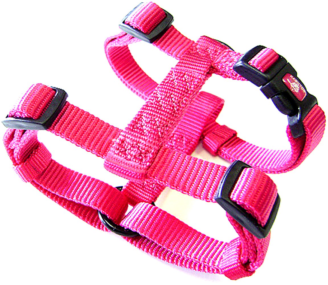 Hamilton Adjustable Comfort Nylon Dog Harness, Raspberry, 3/8'' x 10-16''