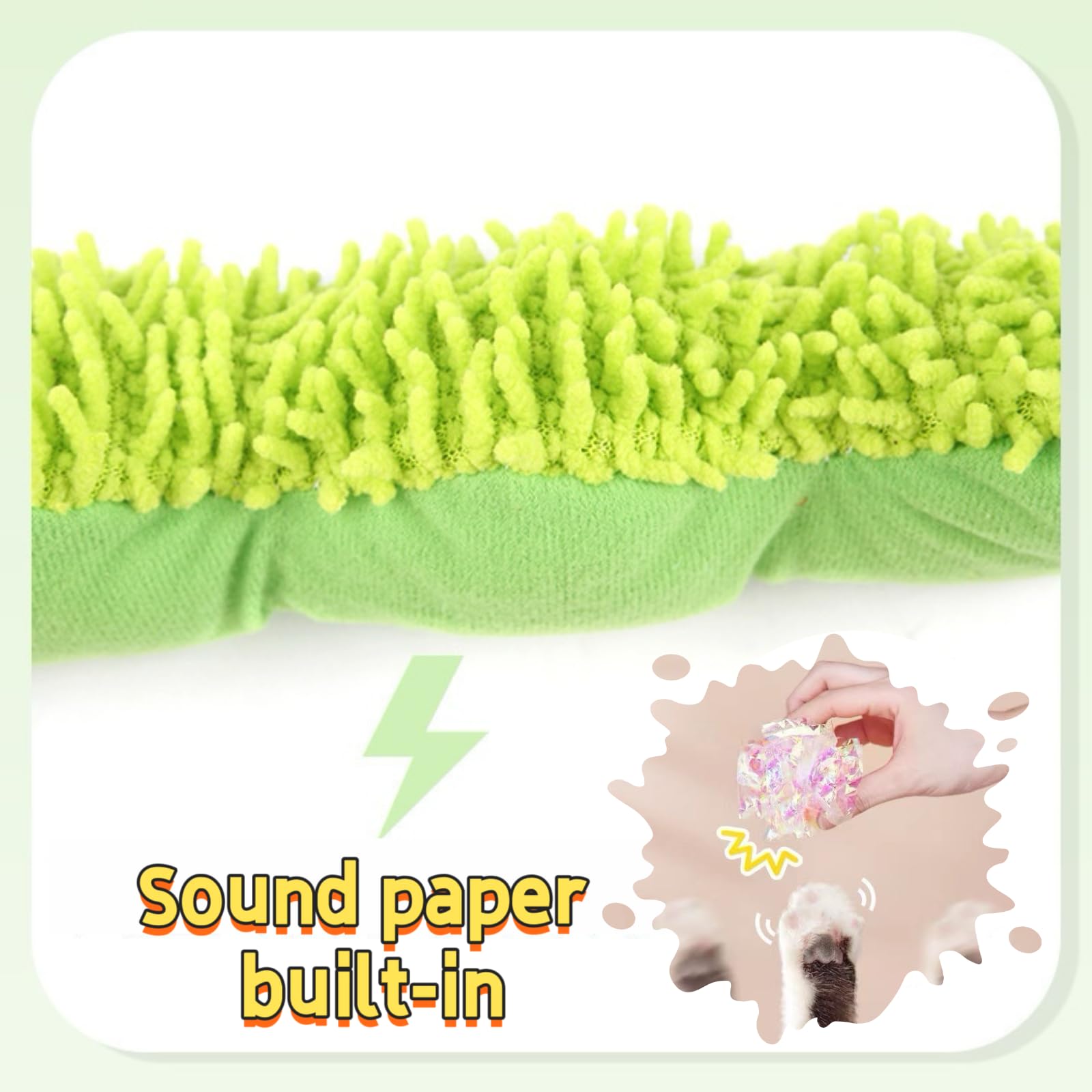 Hey Jumi Catnip Toys Caterpillar, Cat Toys Soft And Durable, Interactive Cat Bite And Kicker Toys For Indoor Cats With 2 Crinkle