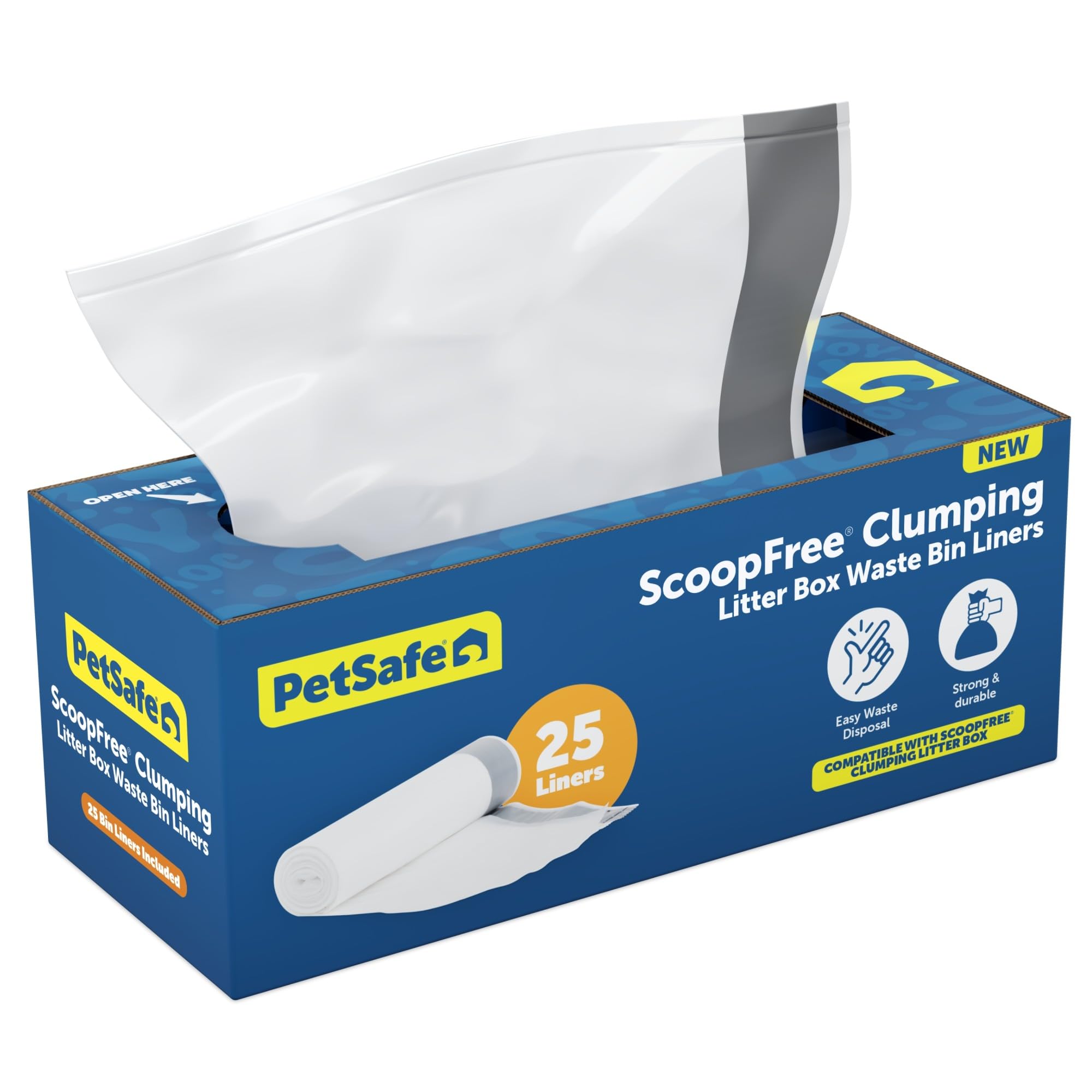 Petsafe Scoopfree Automatic Cat Litter Box Waste Bin Liners - Drawstring Litter Box Liner For Scoopfree Self Cleaning Clumping L