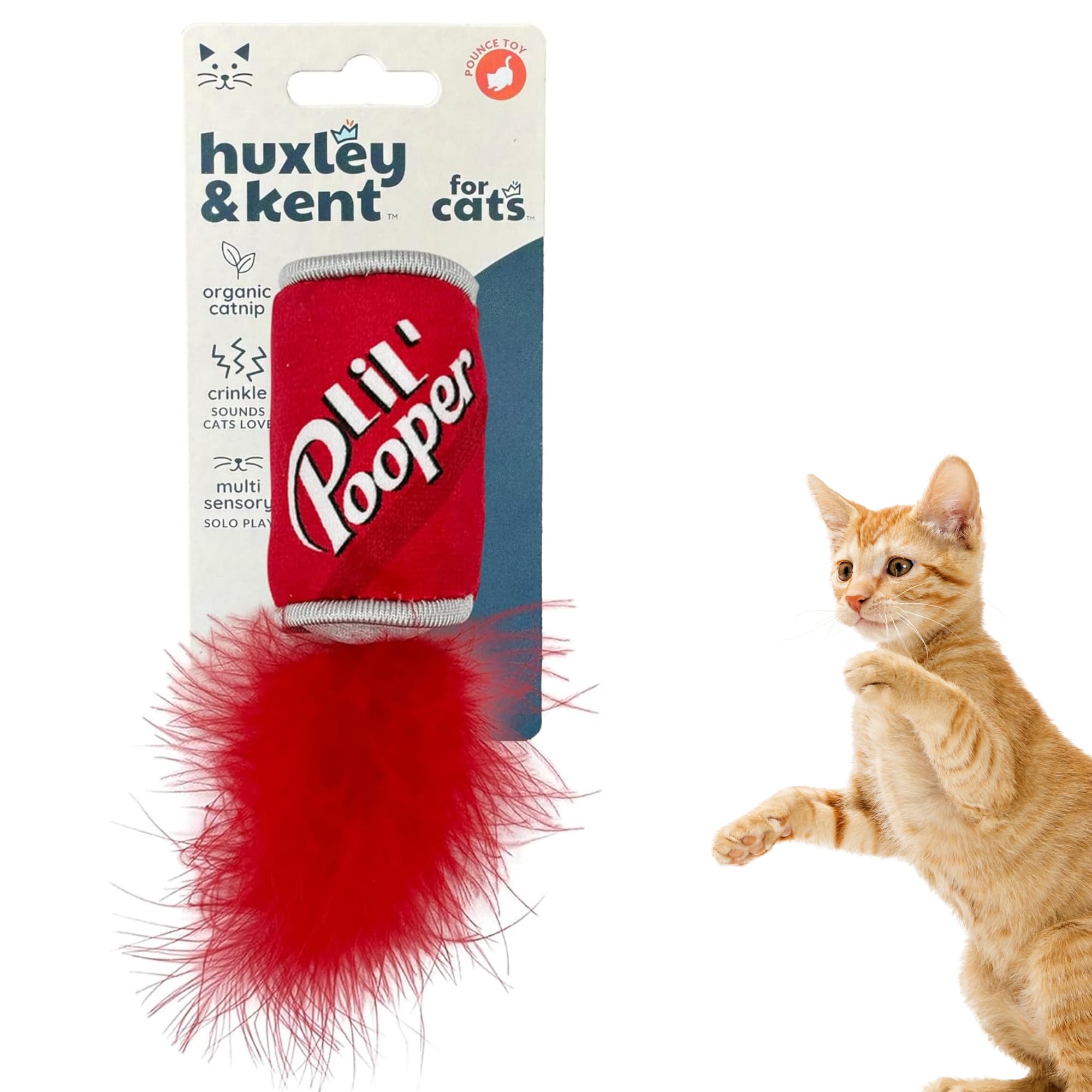 Huxley & Kent Plush Cat Toy - Lil' Pooper - Strong Catnip Filled - Soft Plush Kitty Toy With Catnip And Crinkle - Kittybelles