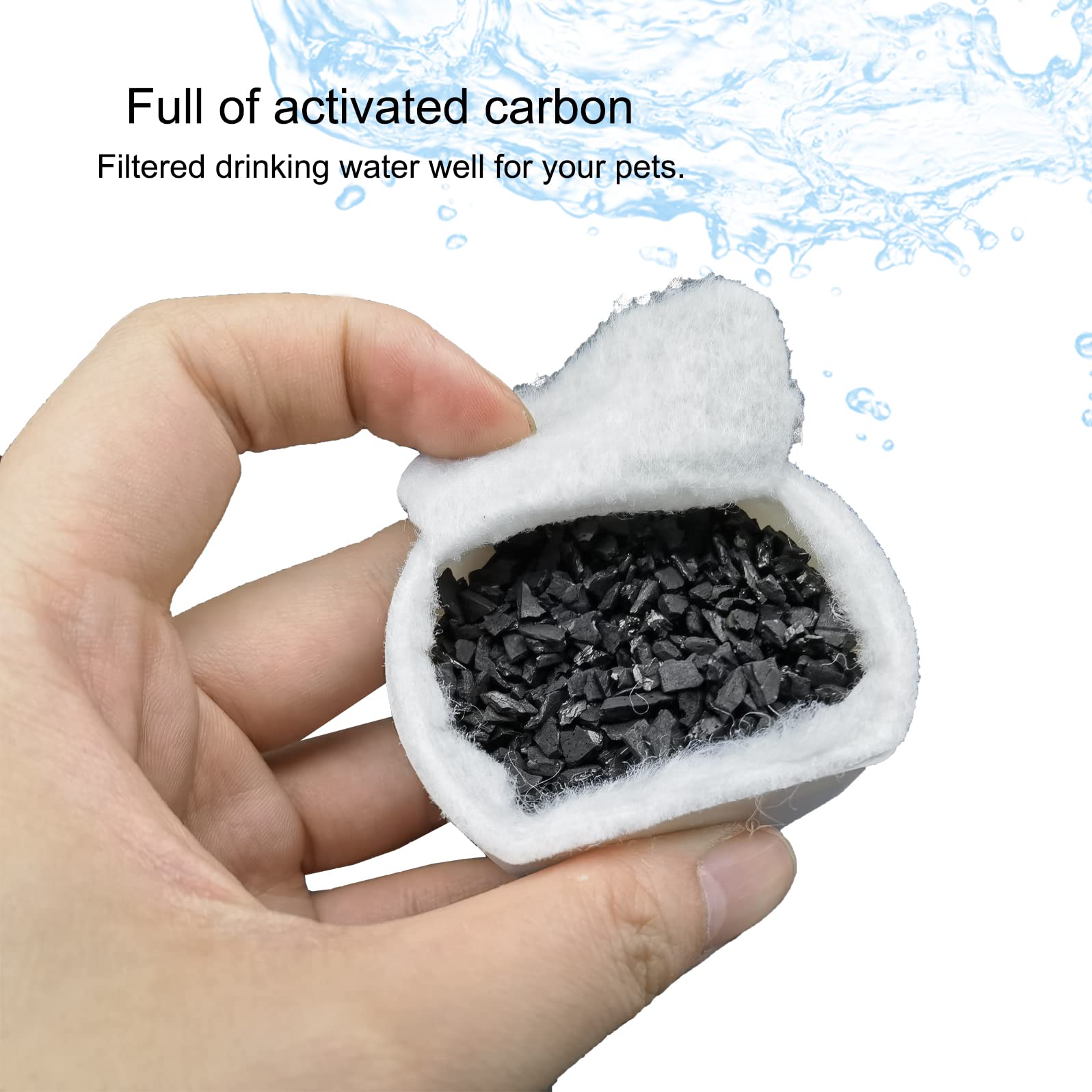 8 Pack Pet Fountain Filter Replacement,4 Carbon Filters And 4 Foam Pre-Filter Replacement Compatible With Multiple Pet Water Dis