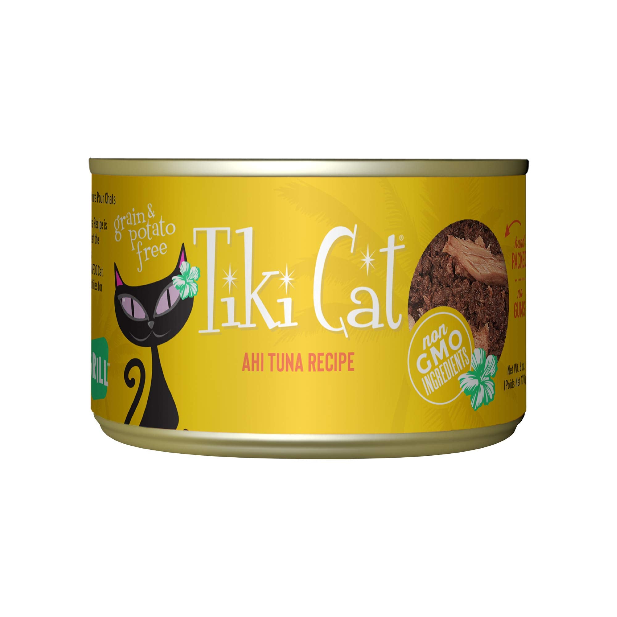 Tiki Cat Grill, Ahi Tuna, High-Protein and 100% Non-GMO Ingredients, Wet Whole Foods Cat Food for All Life Stages, 6 oz. Cans (P