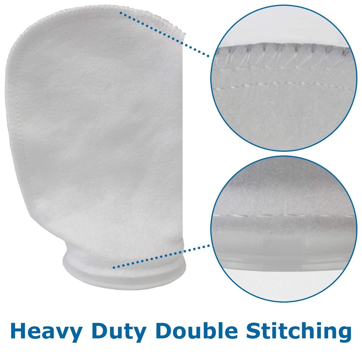 Blue Donuts Filter Sock 200 Micron, 4 Inch Ring By 8 Inch Long, Aquarium Filter Sock, Saltwater Filter Socks, Pack Of 8, White